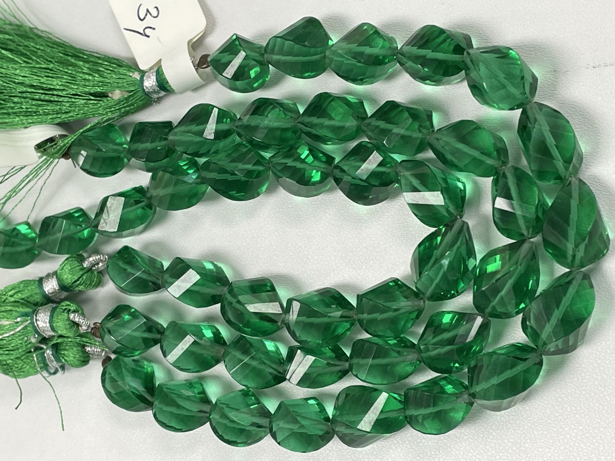 Green Hydro Quartz Twisted Drop