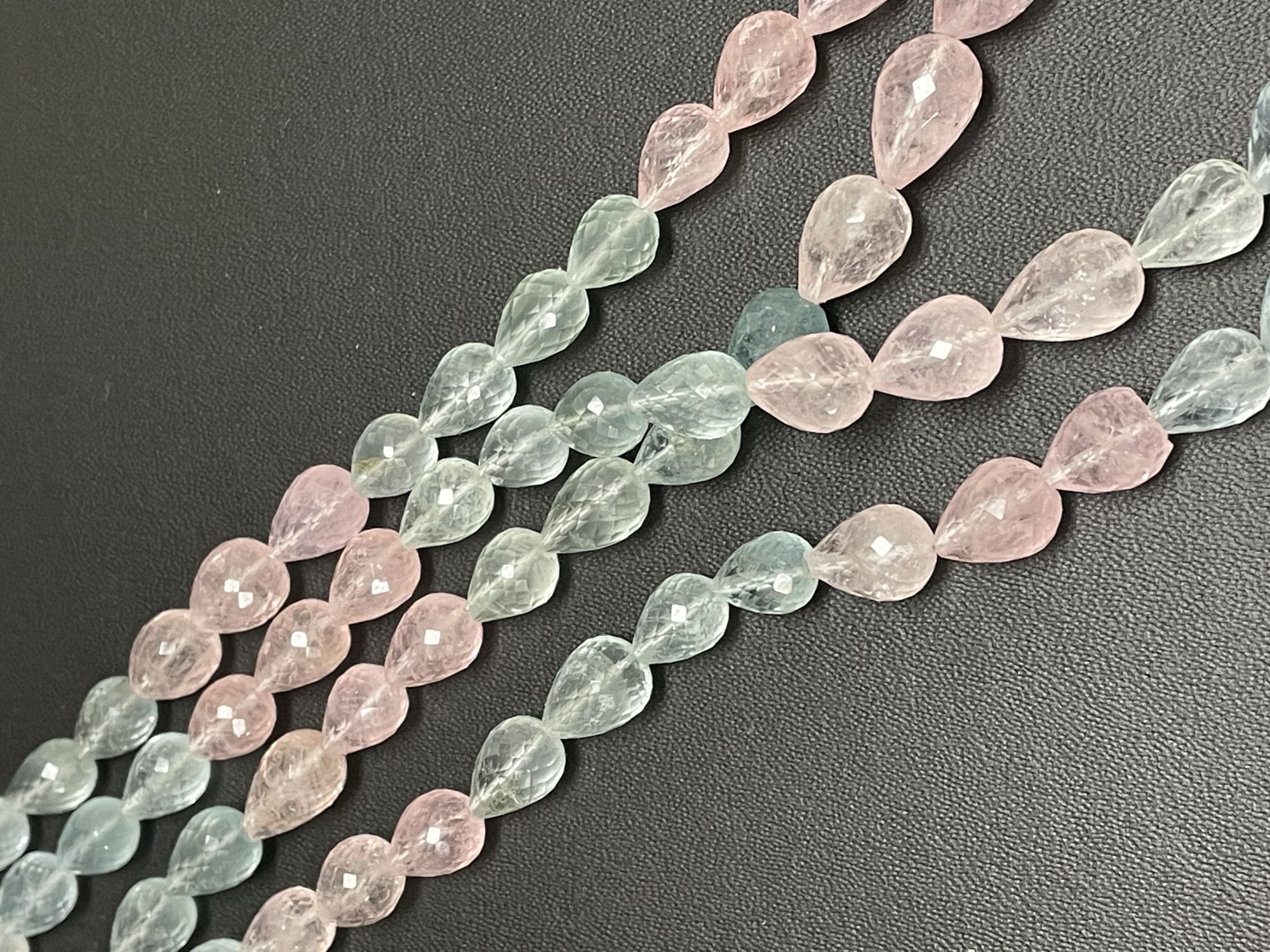 Multi Aquamarine Straight Drill Drop Faceted