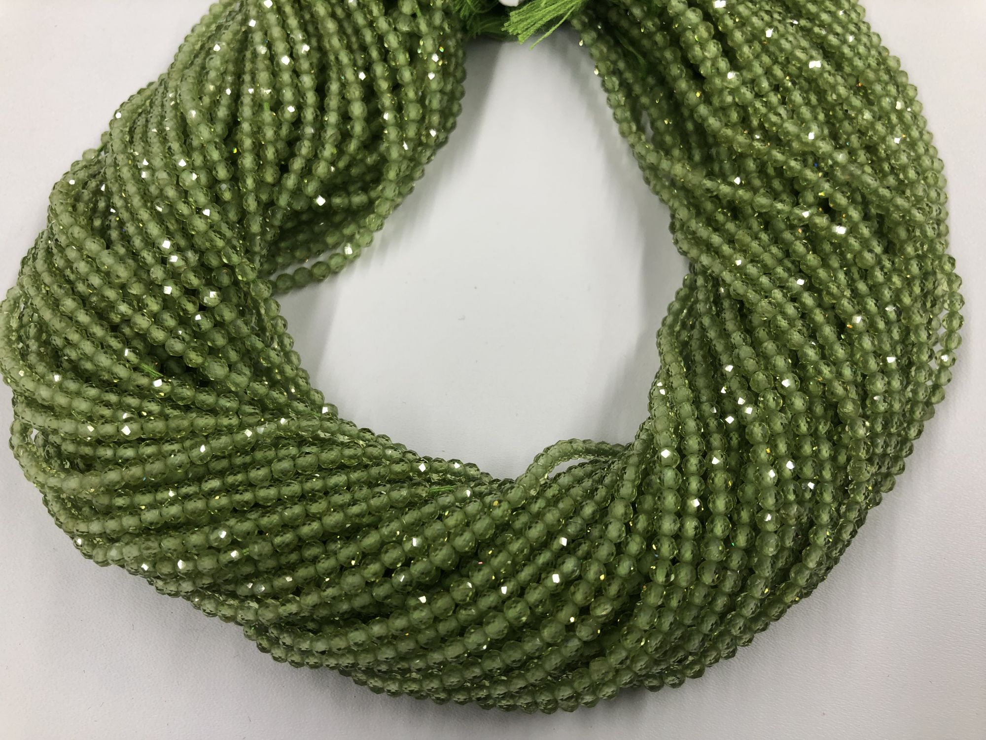Peridot Rondelles Faceted