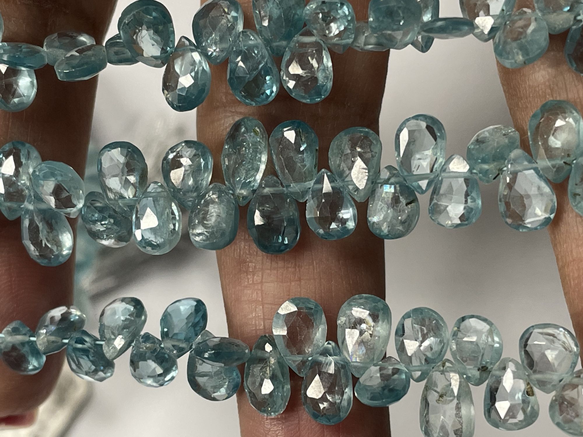 Blue Zircon Pear Faceted