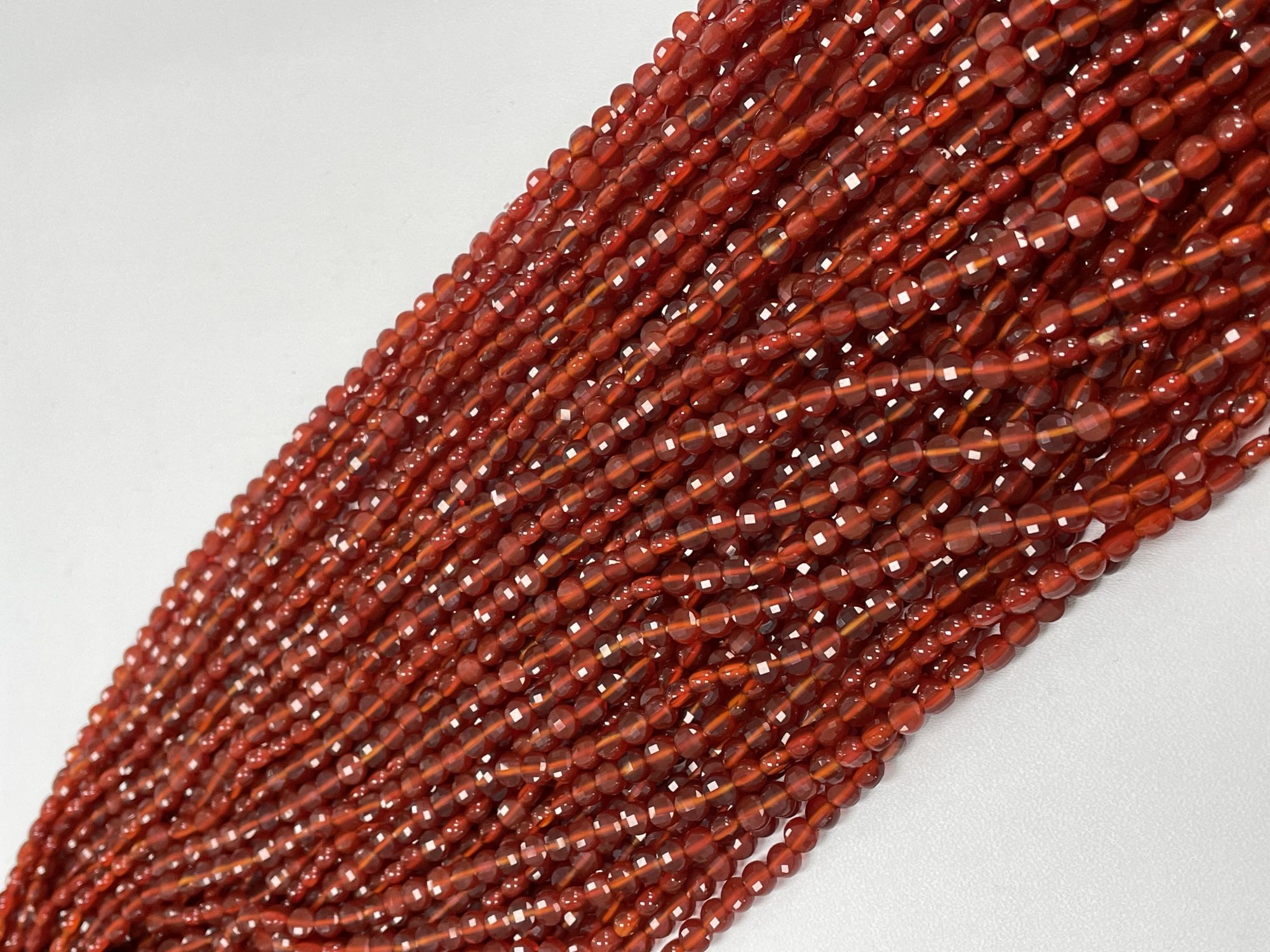 Orange Chalcedony Coin Faceted