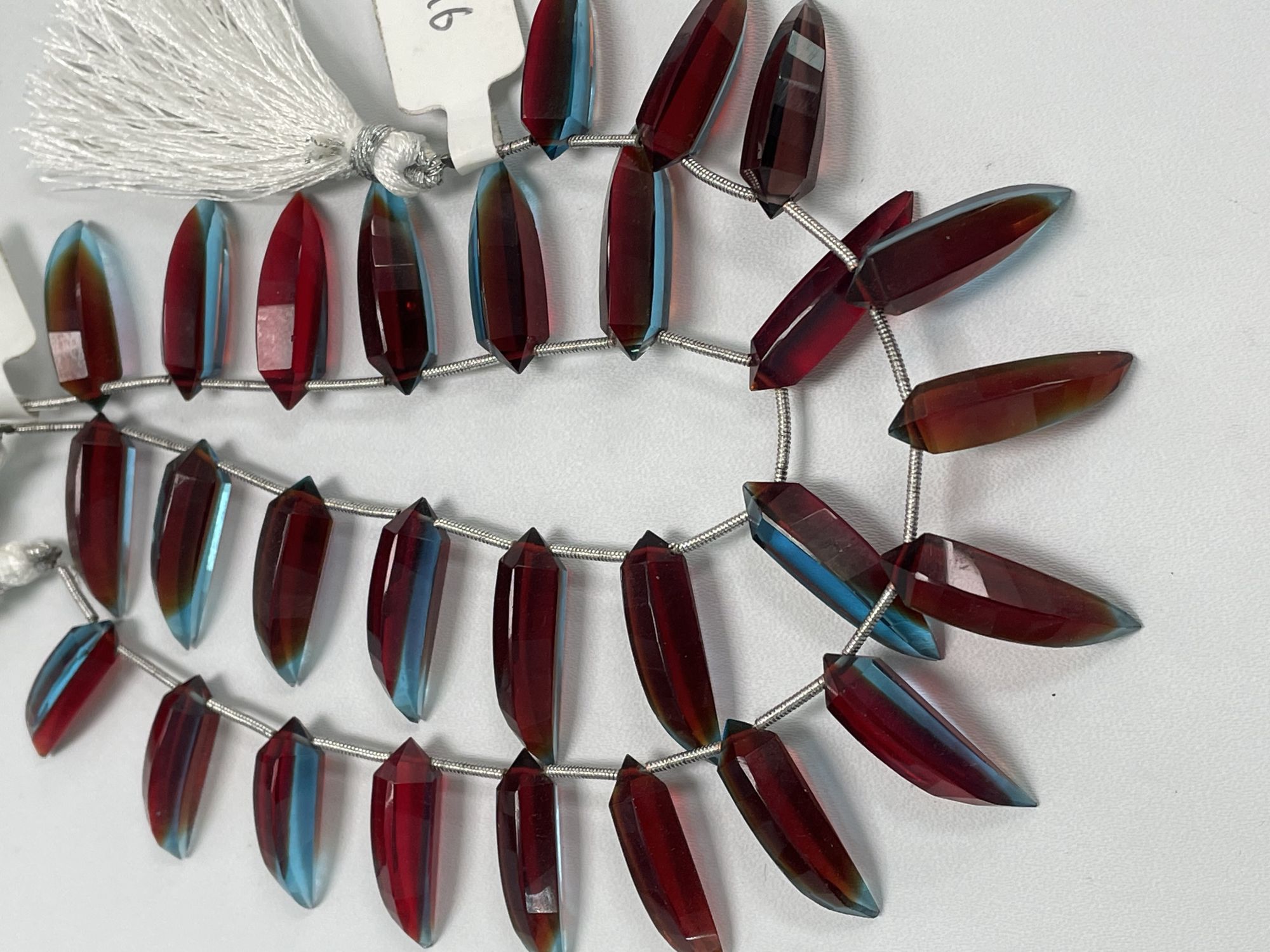 Red Blue Hydro Quartz Okra Faceted