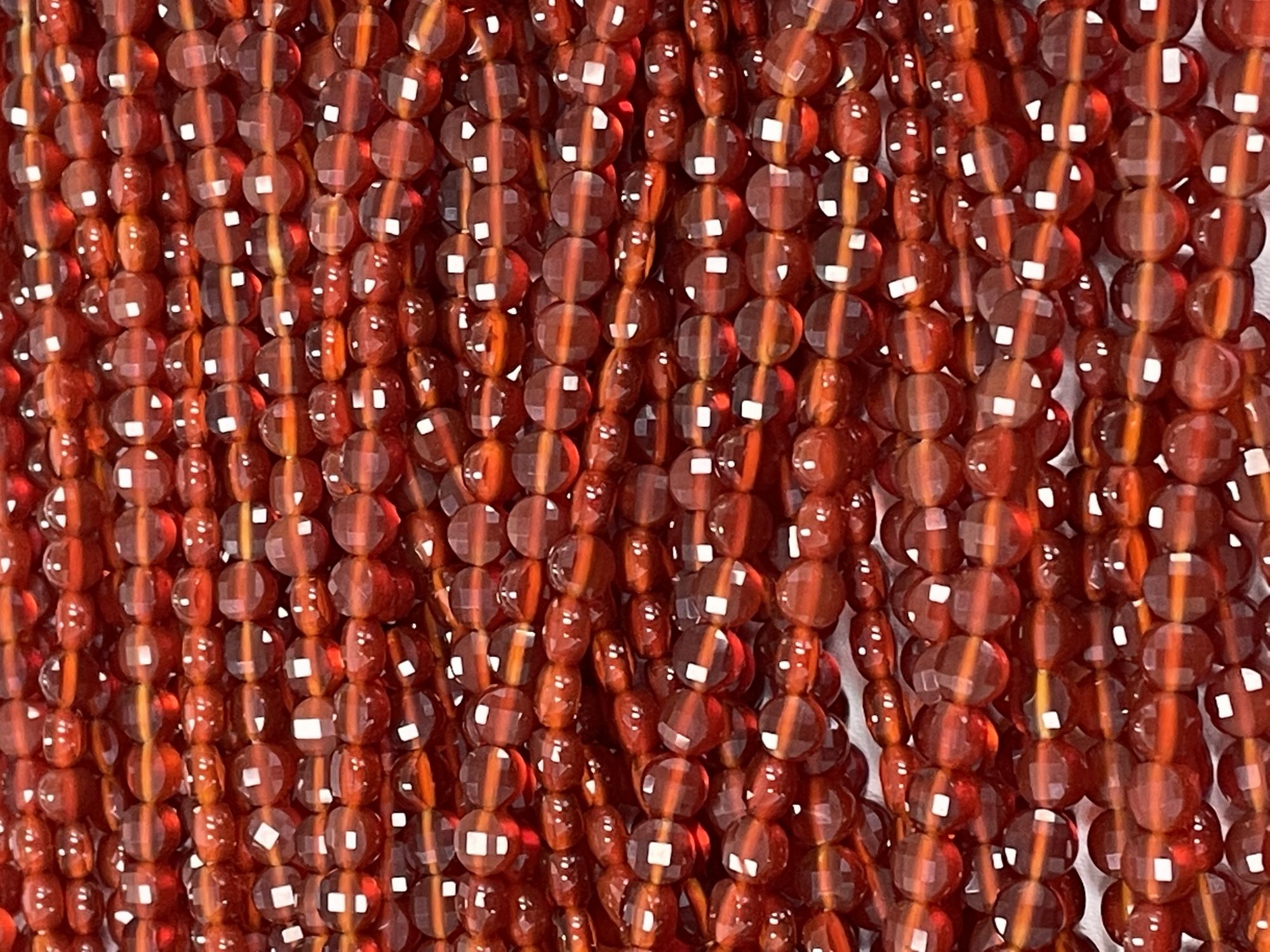 Orange Chalcedony Coin Faceted