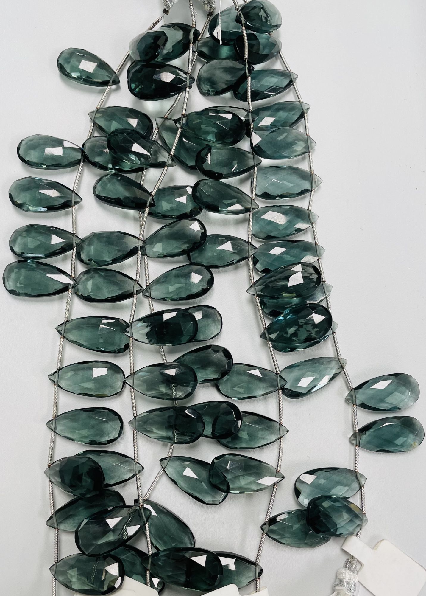 Grey Hydro Quartz Pear Faceted