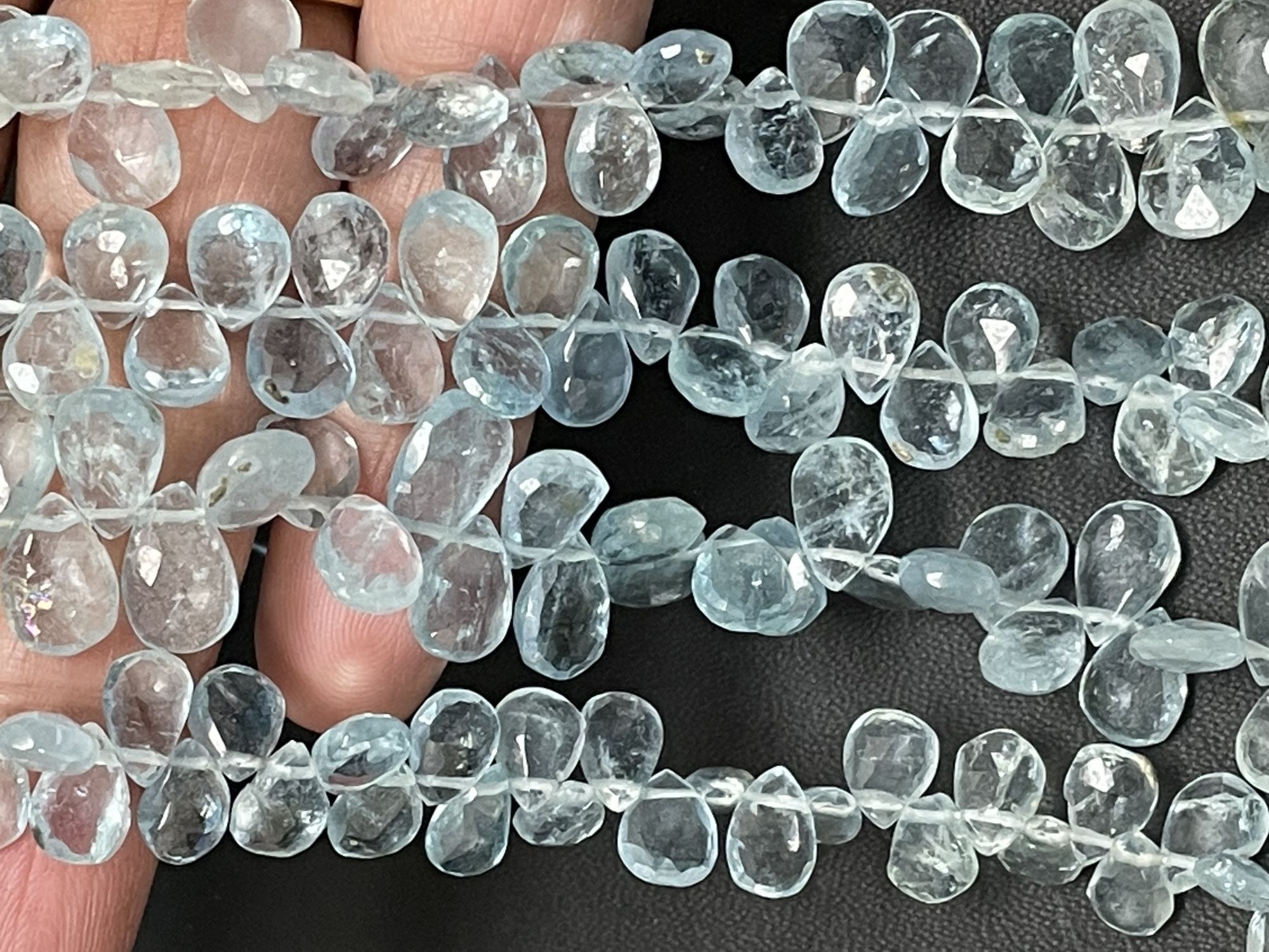 Aquamarine Pear Faceted