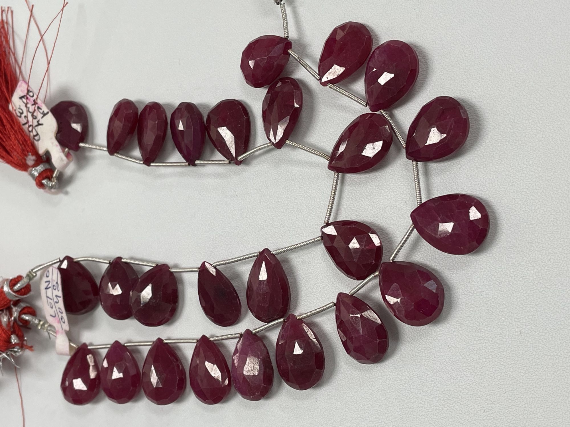 Dyed Ruby Pear Faceted
