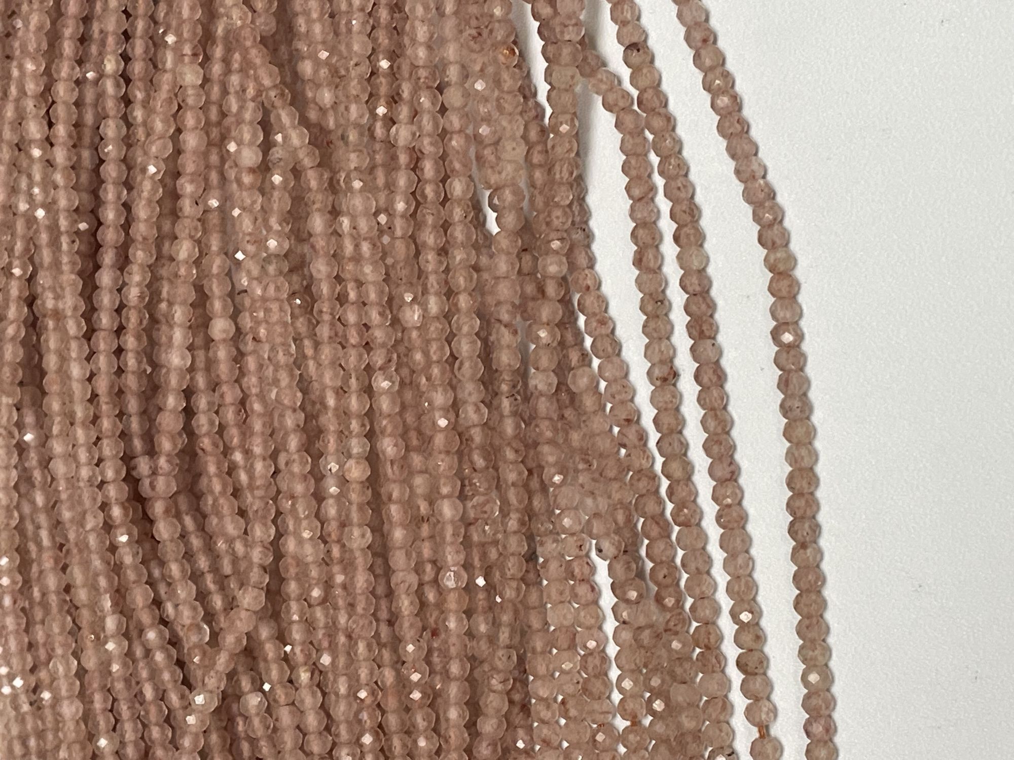 Brown Strawberry Quartz Rondelle Faceted