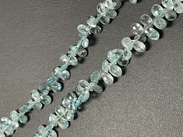 Blue Zircon Pear Faceted
