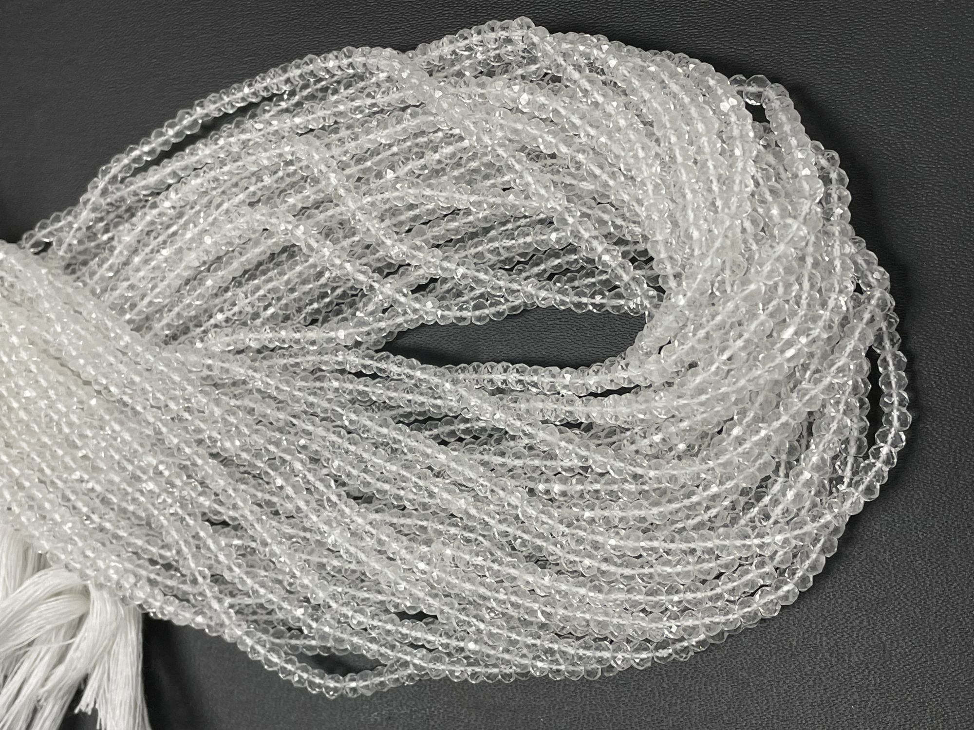 Crystal Quartz Rondelle Faceted