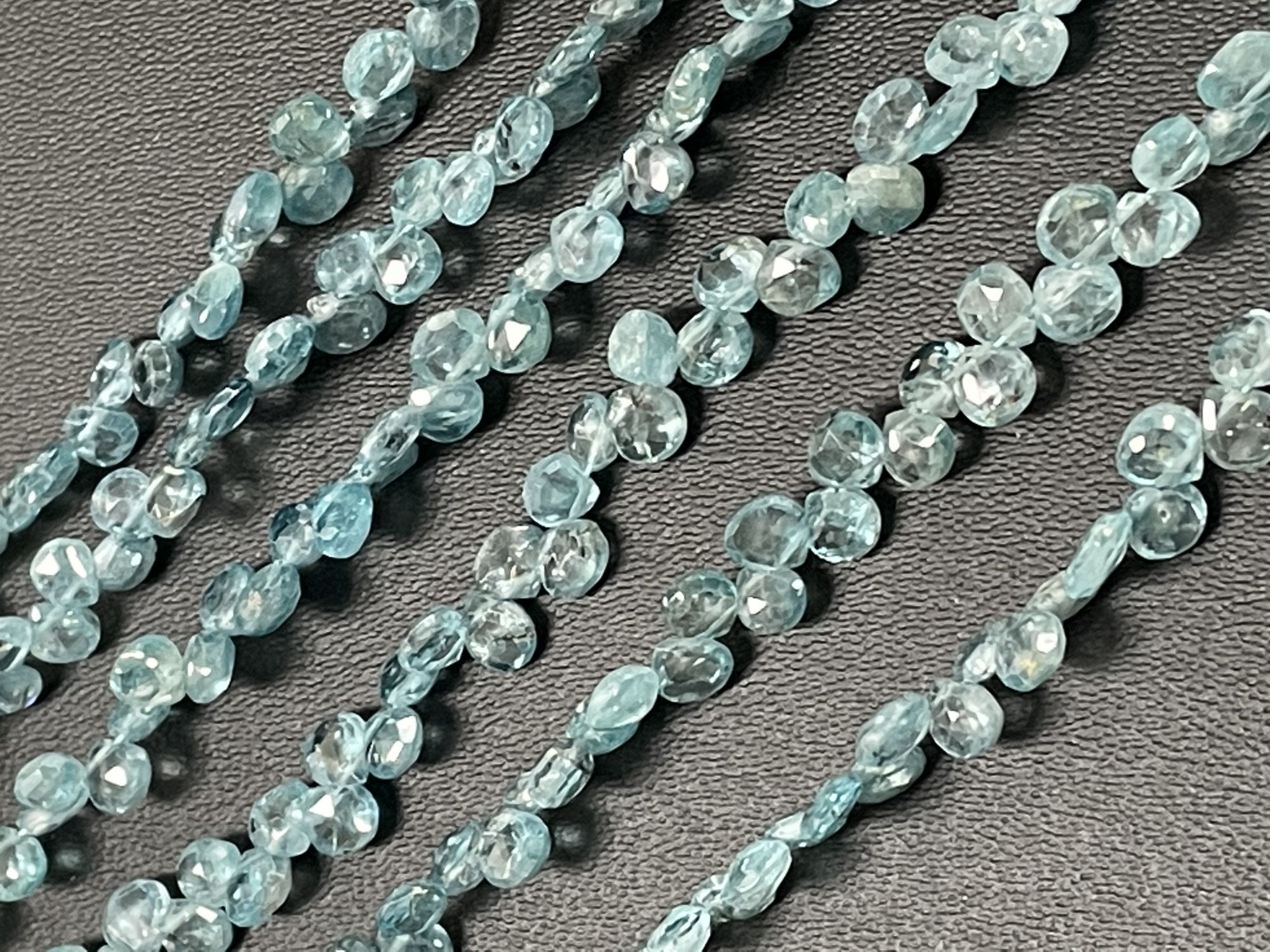 Blue Zircon Heart Faceted