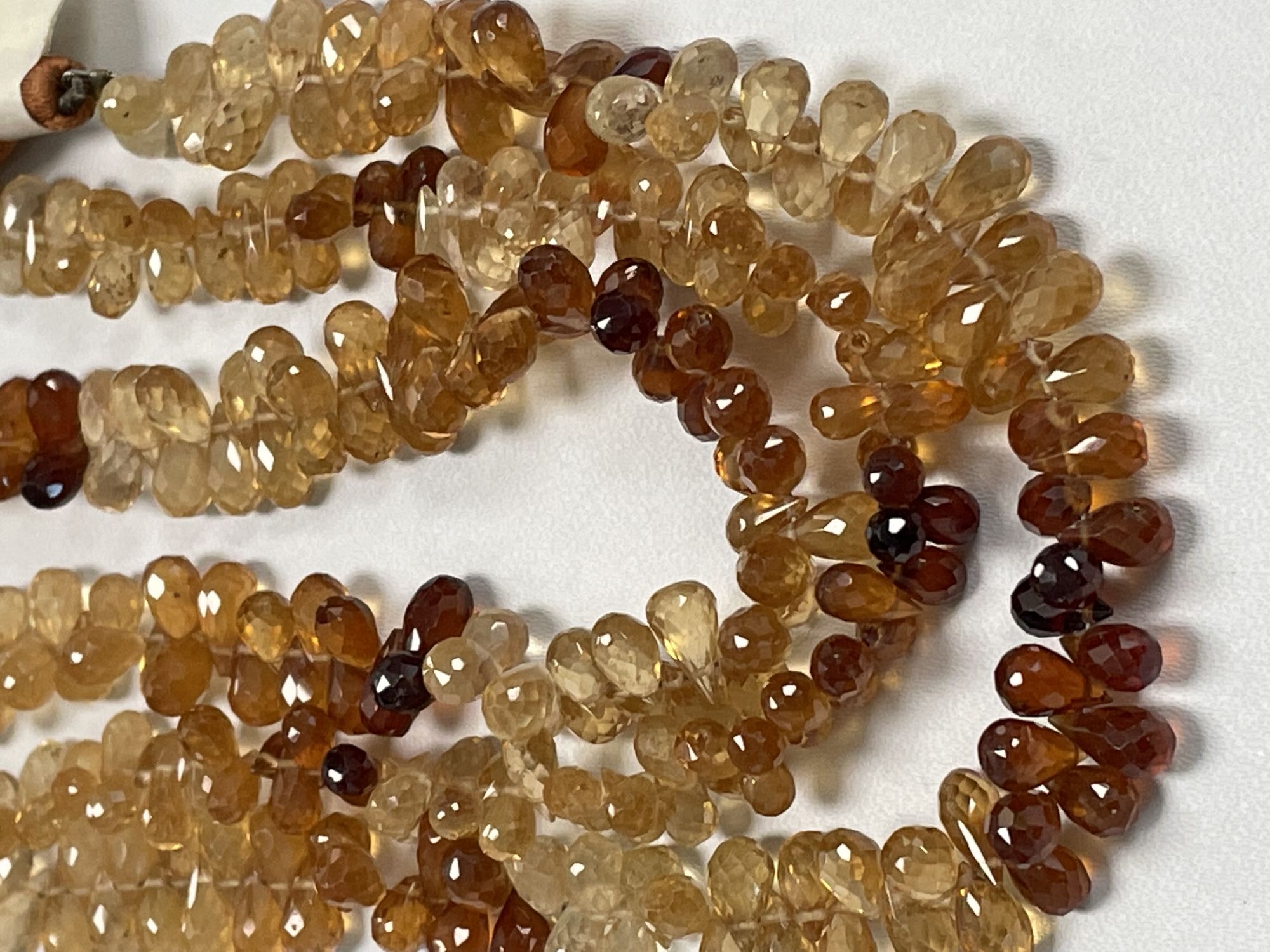 Shaded Hessonite Garnet Drop Faceted