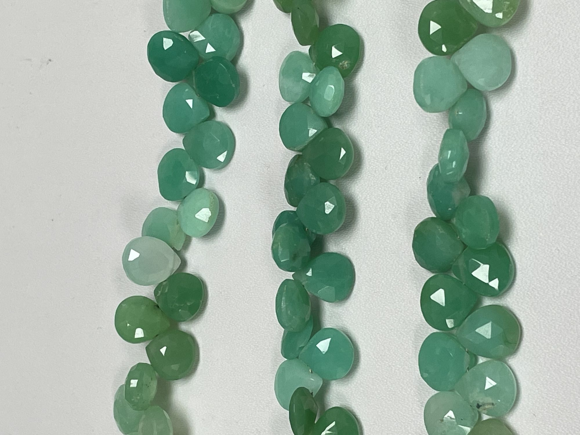 Chrysoprase Hearts Faceted