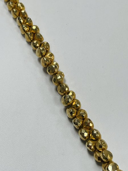 Gold Coated Pyrite Onion Faceted