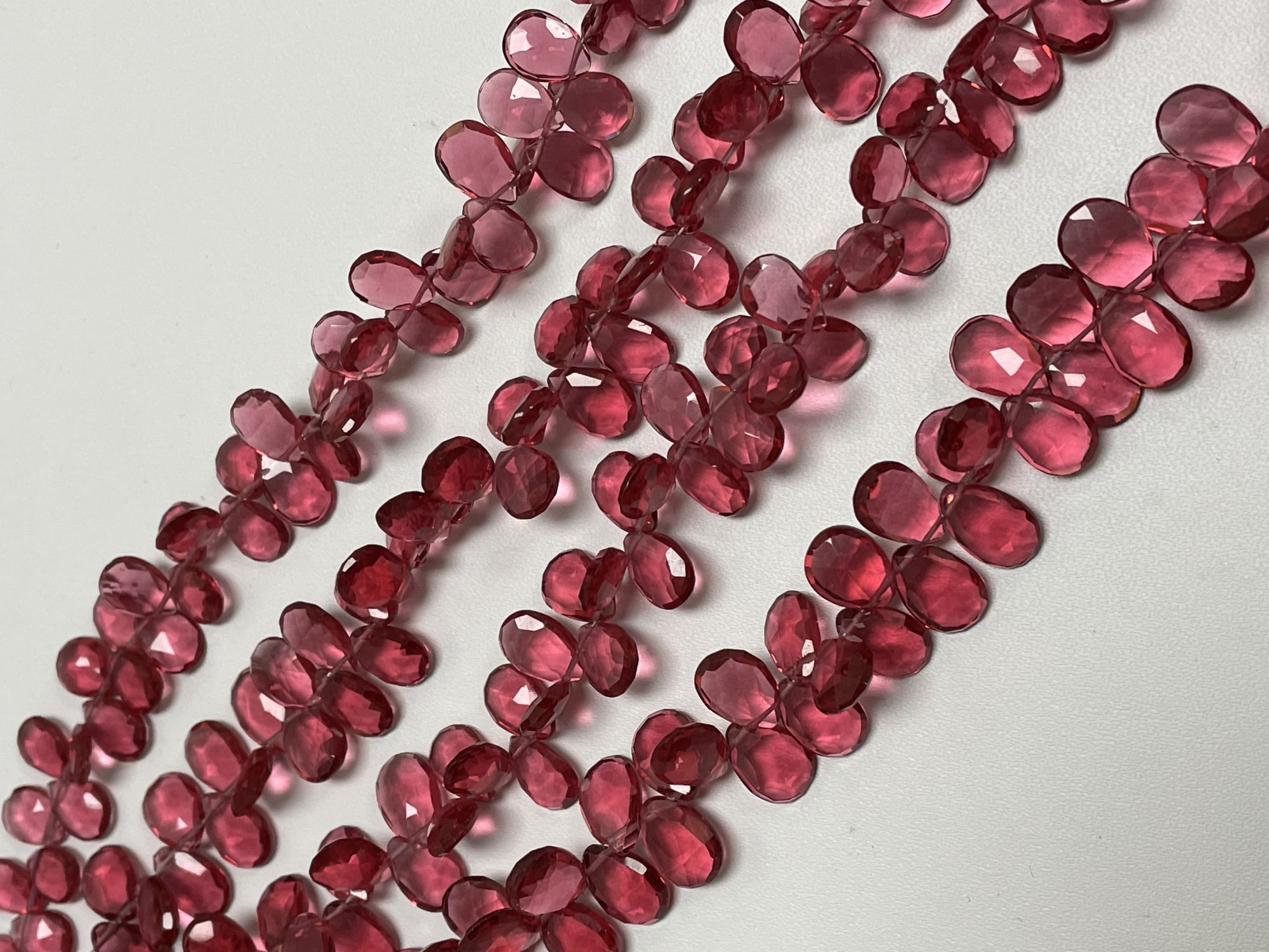 Rubilite Hydro Quartz Pear Faceted