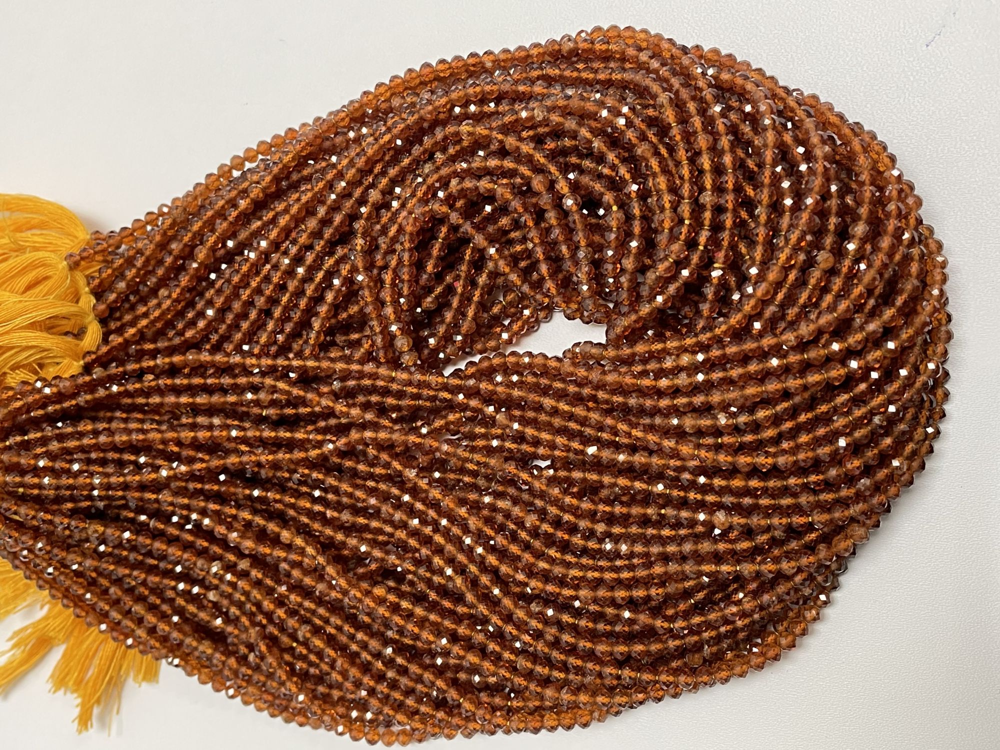 Hessonite Garnet Rondelle Faceted