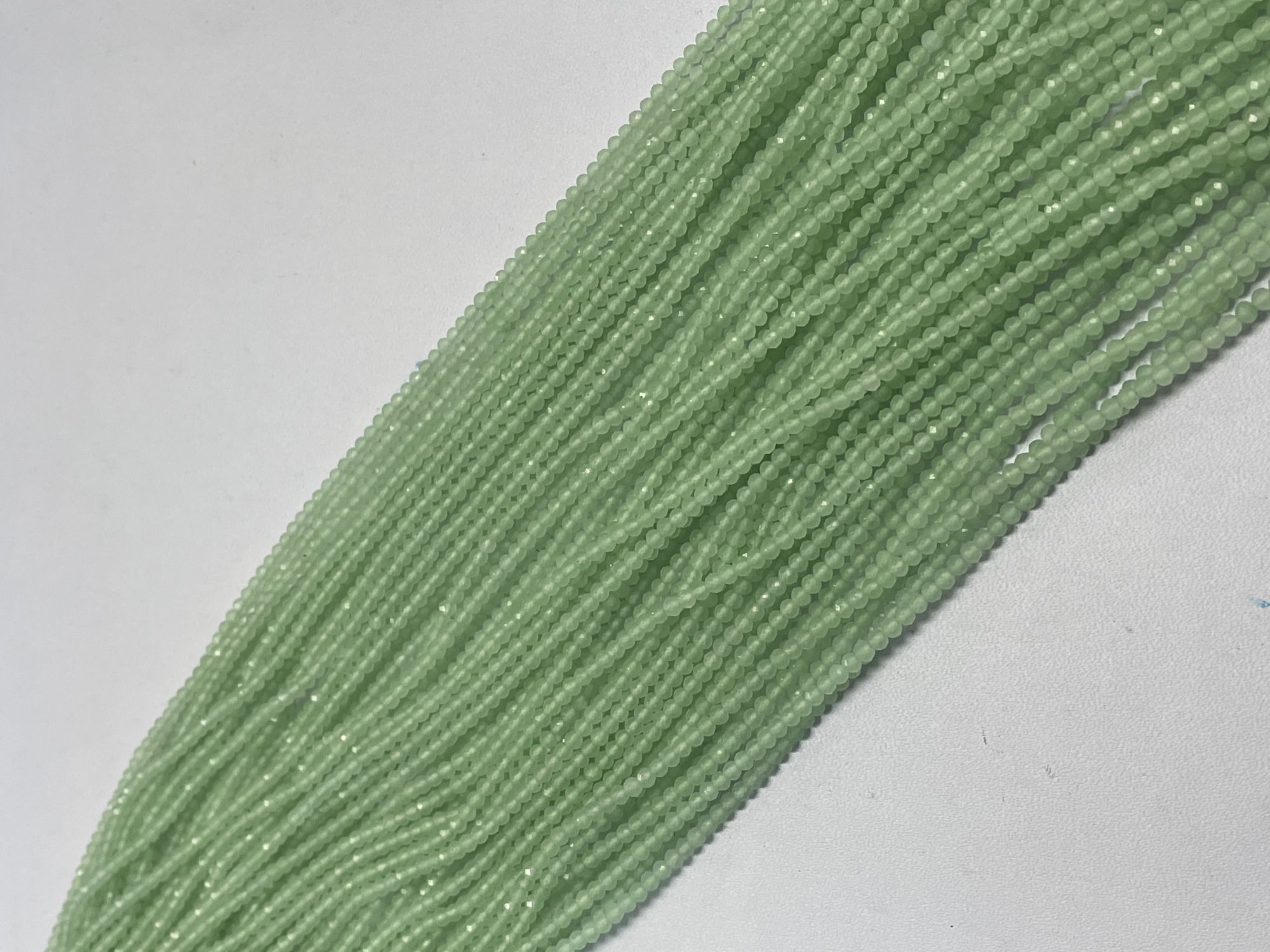 Green Chalcedony Rondelle Faceted