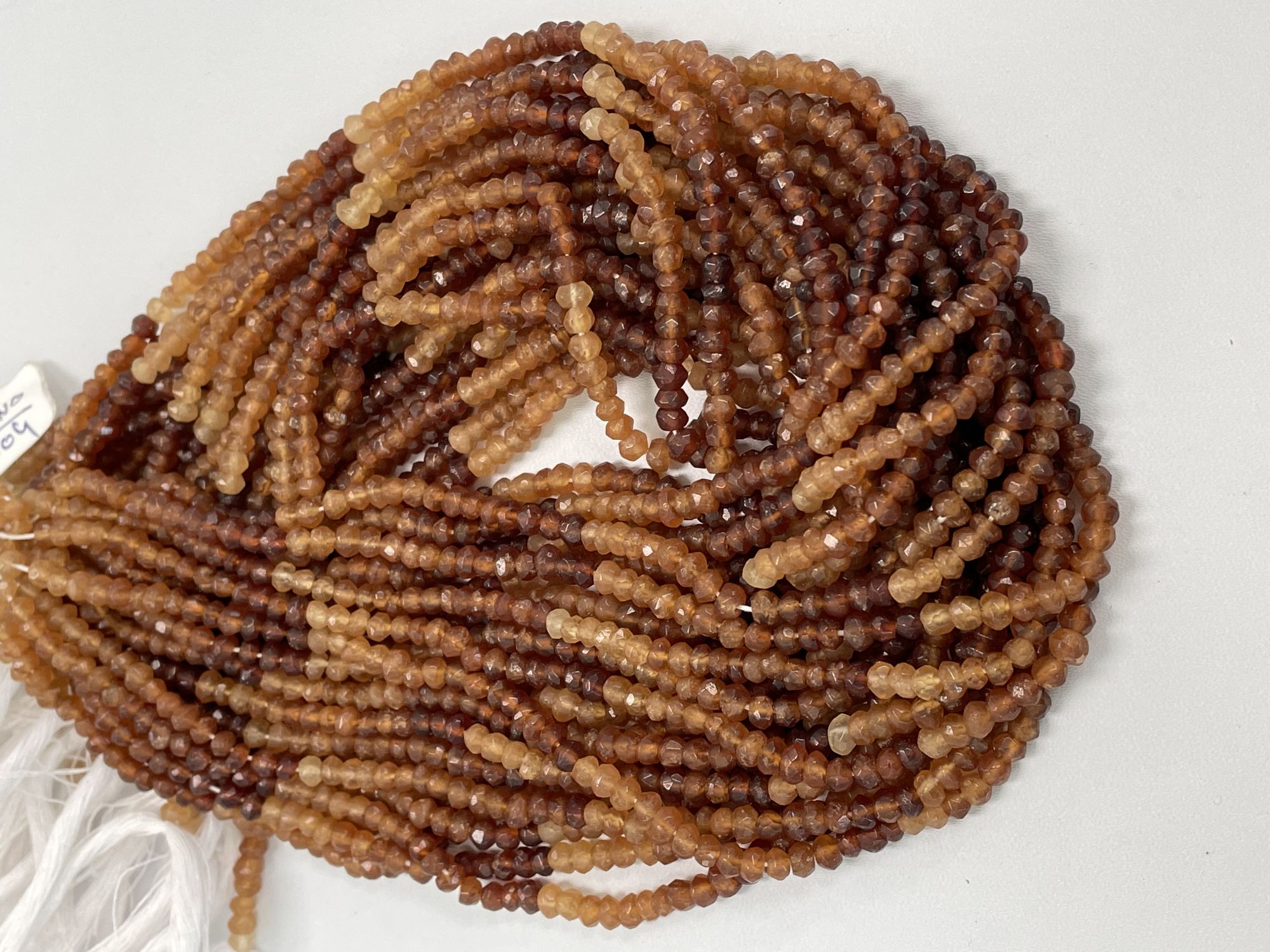 Shaded Hessonite Garnet Rondelle Faceted