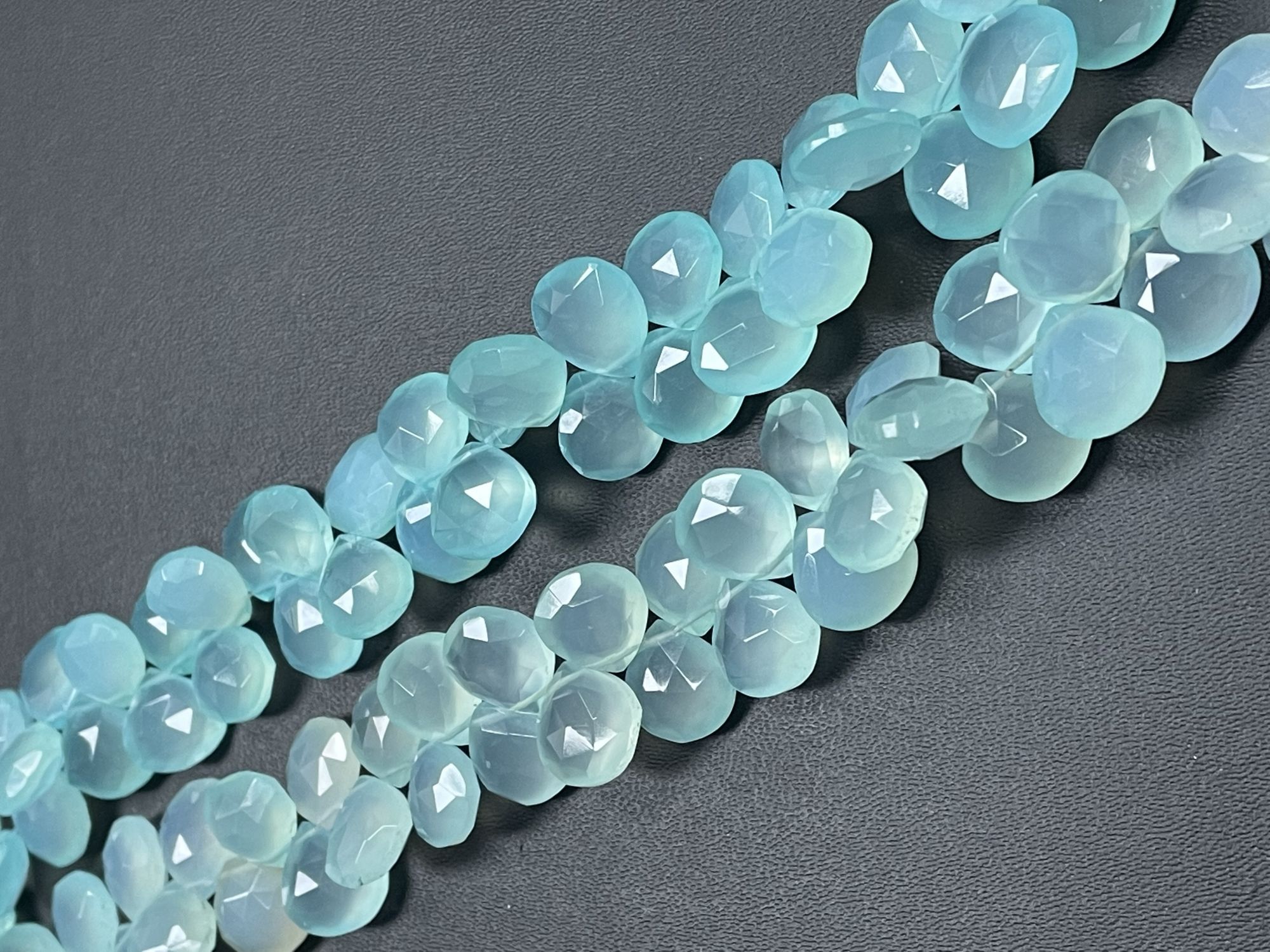 Aqua Chalcedony Heart Faceted