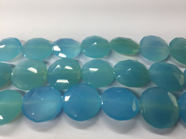 Blue Chalcedony Coin