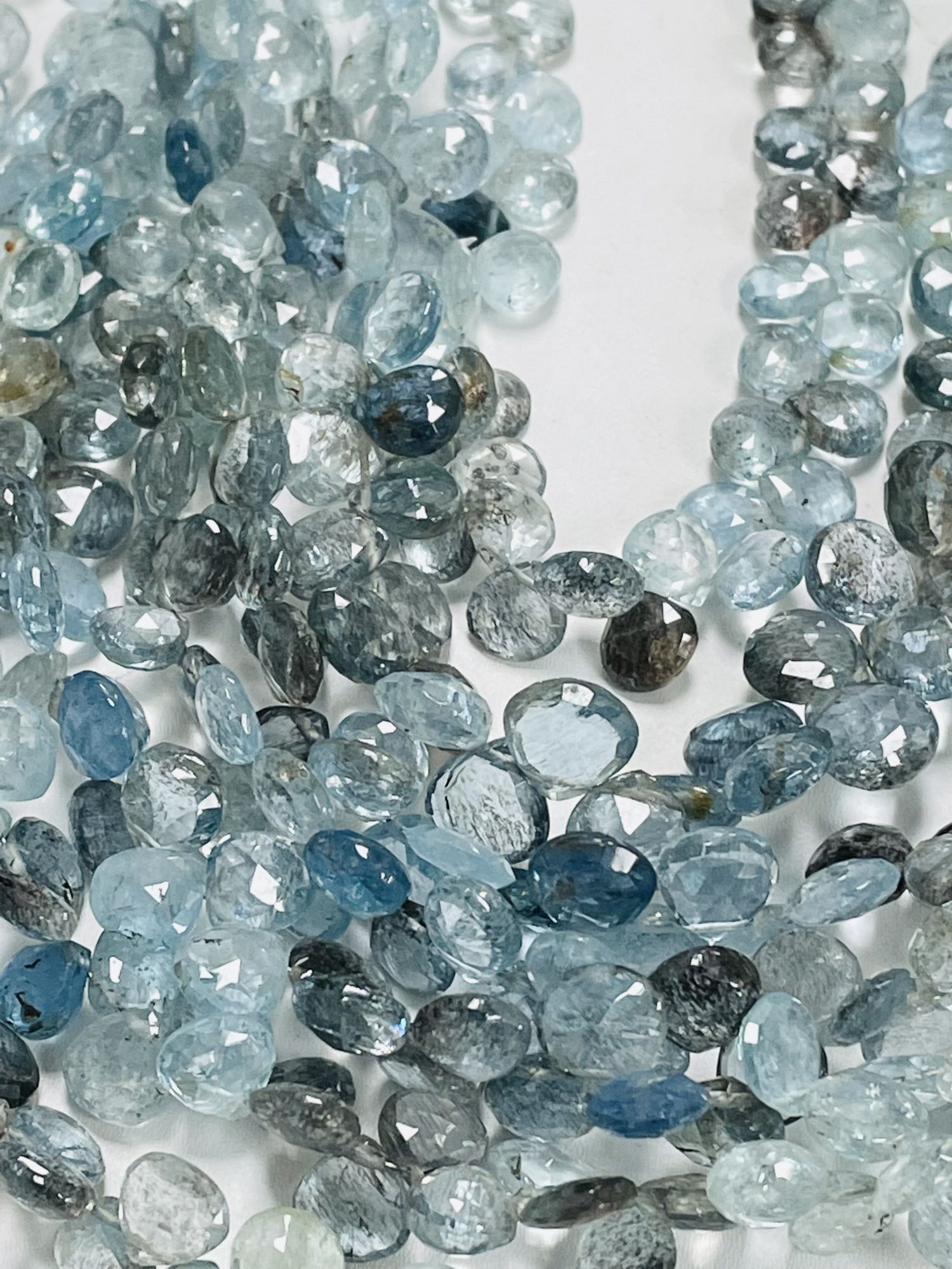 Copper Aquamarine Heart Faceted