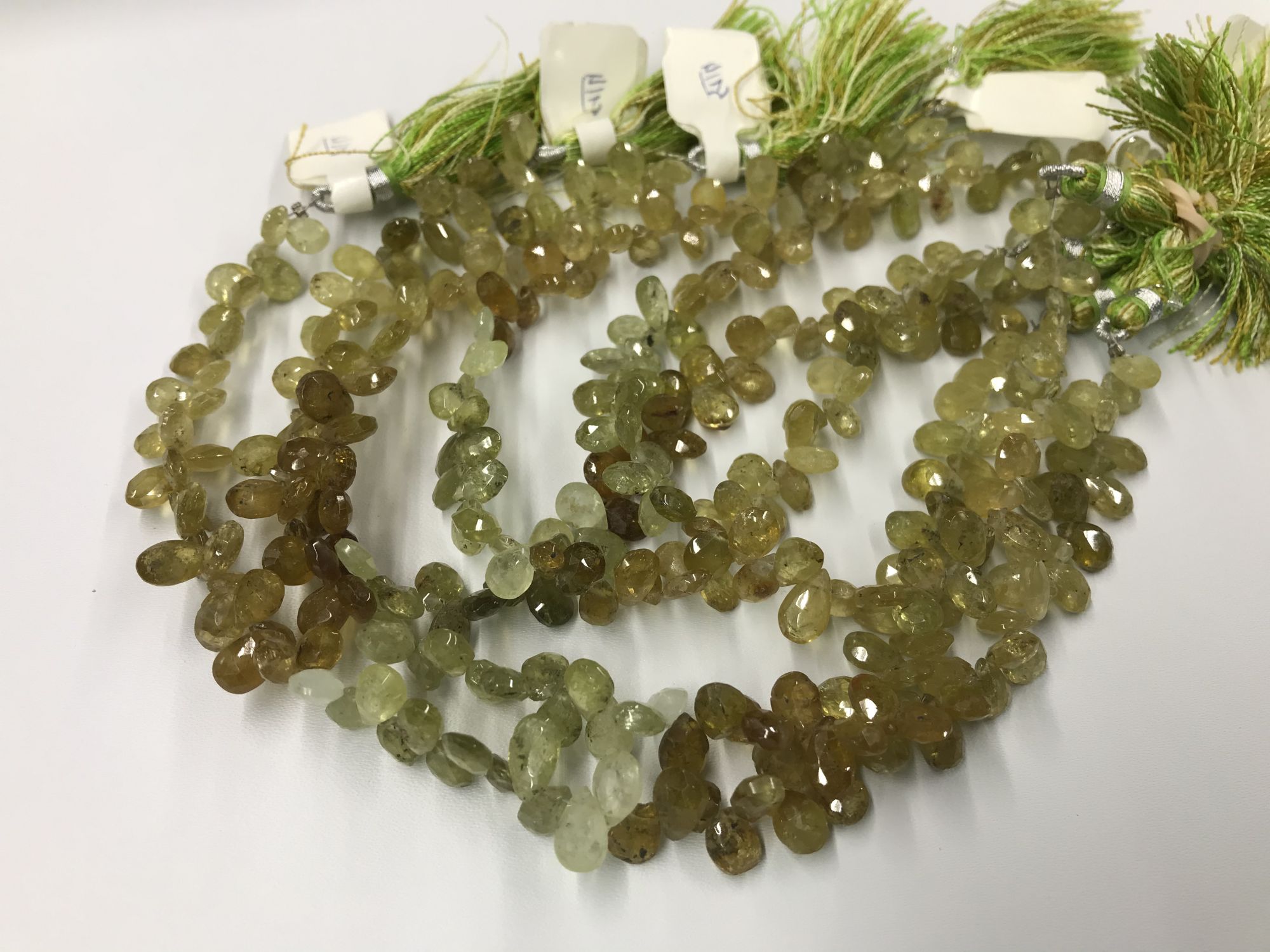 Green Grossular Garnet Pear Faceted