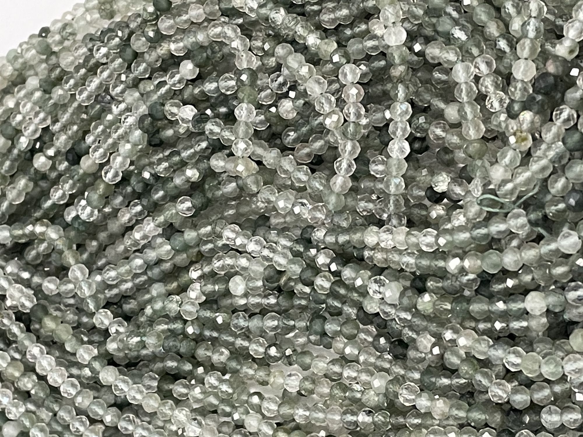 Green Rutilated Quartz Rondelle Faceted