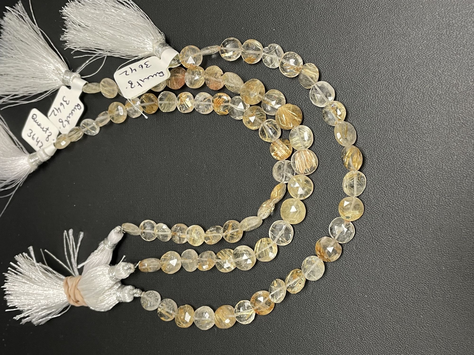 Golden Rutilated Quartz Coin Faceted