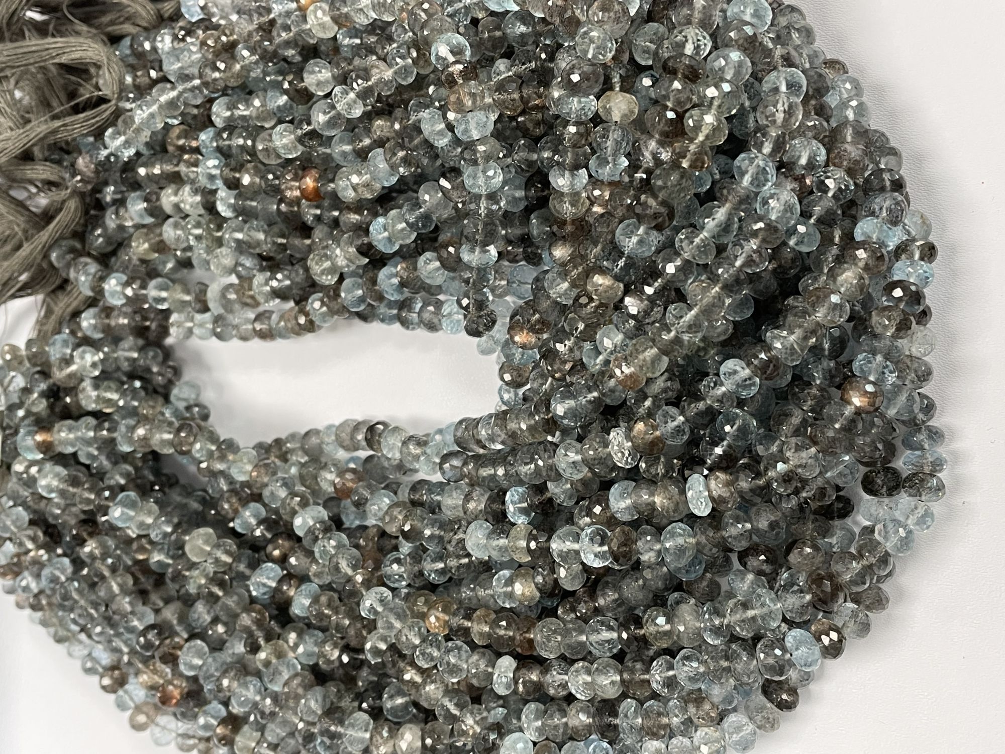 Copper Aquamarine Rondelle Faceted