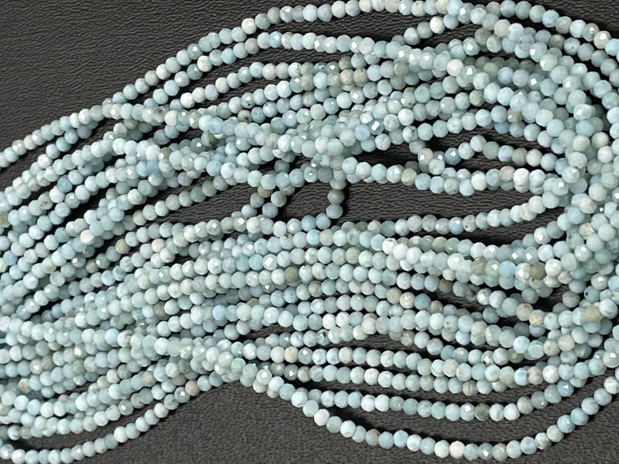 Larimar Rondelle Faceted