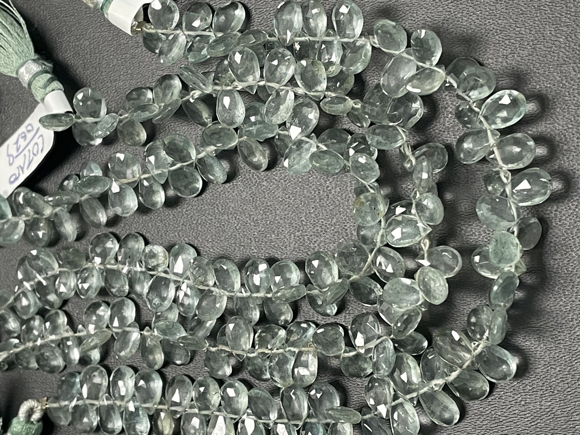 Moss Aquamarine Pear Faceted