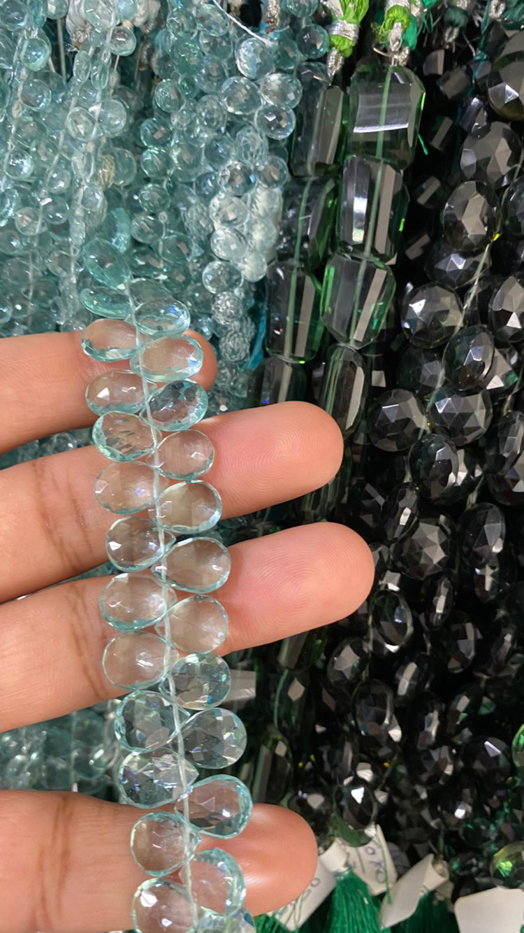 Aquamarine Hydro Quartz pears