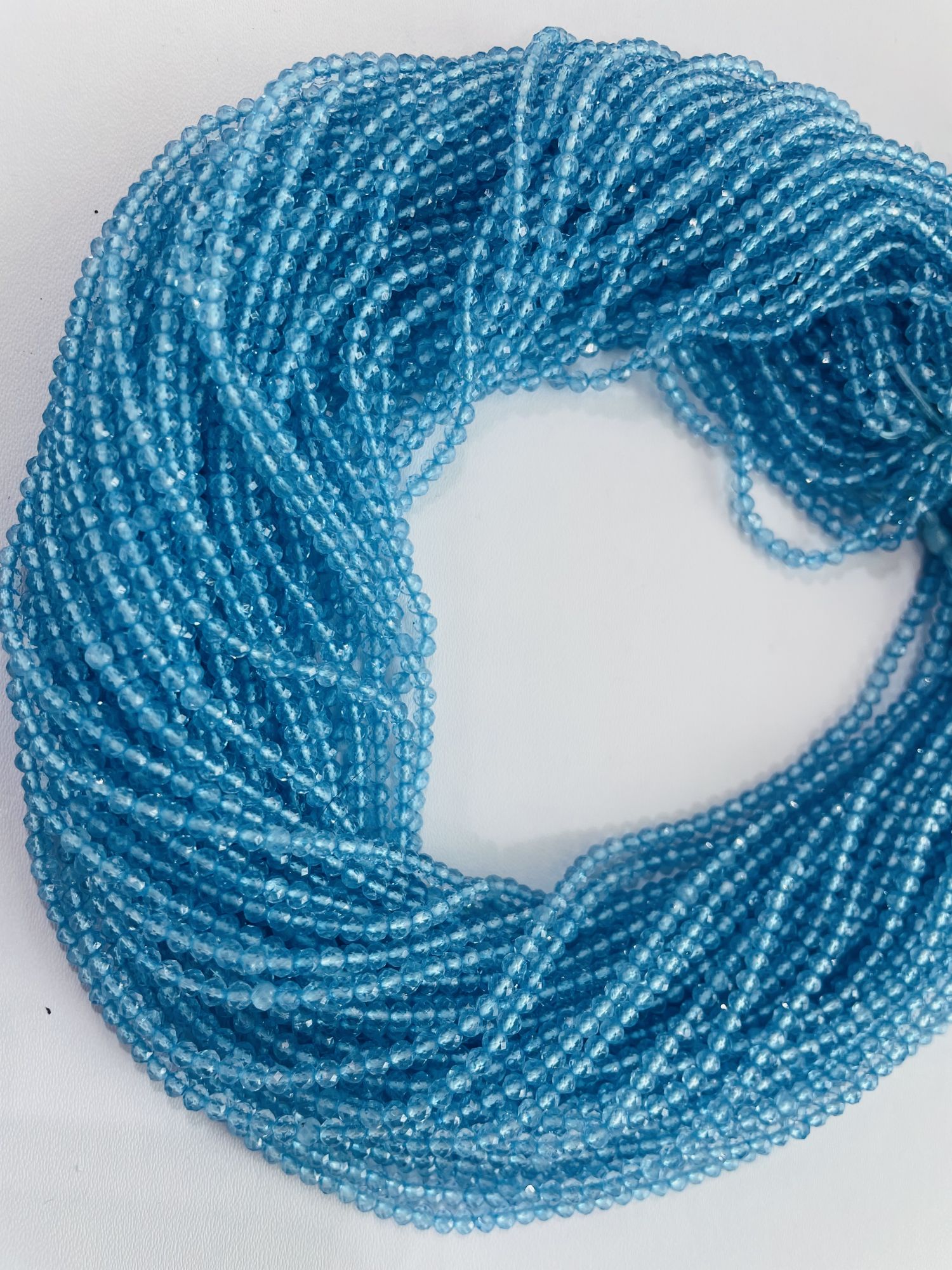 Blue Quartz Rondelle Faceted