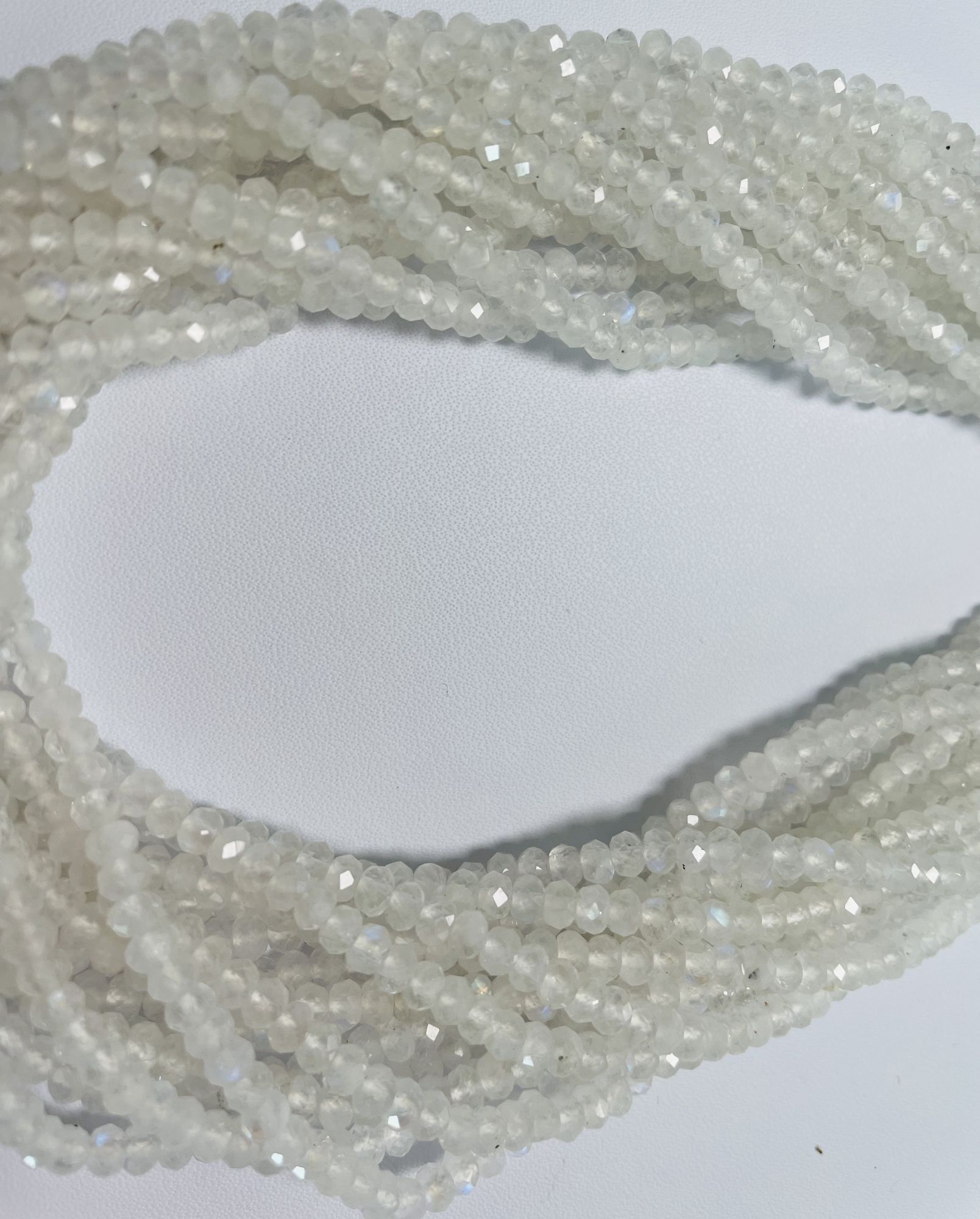 Rainbow Moonstone Rondelle Faceted