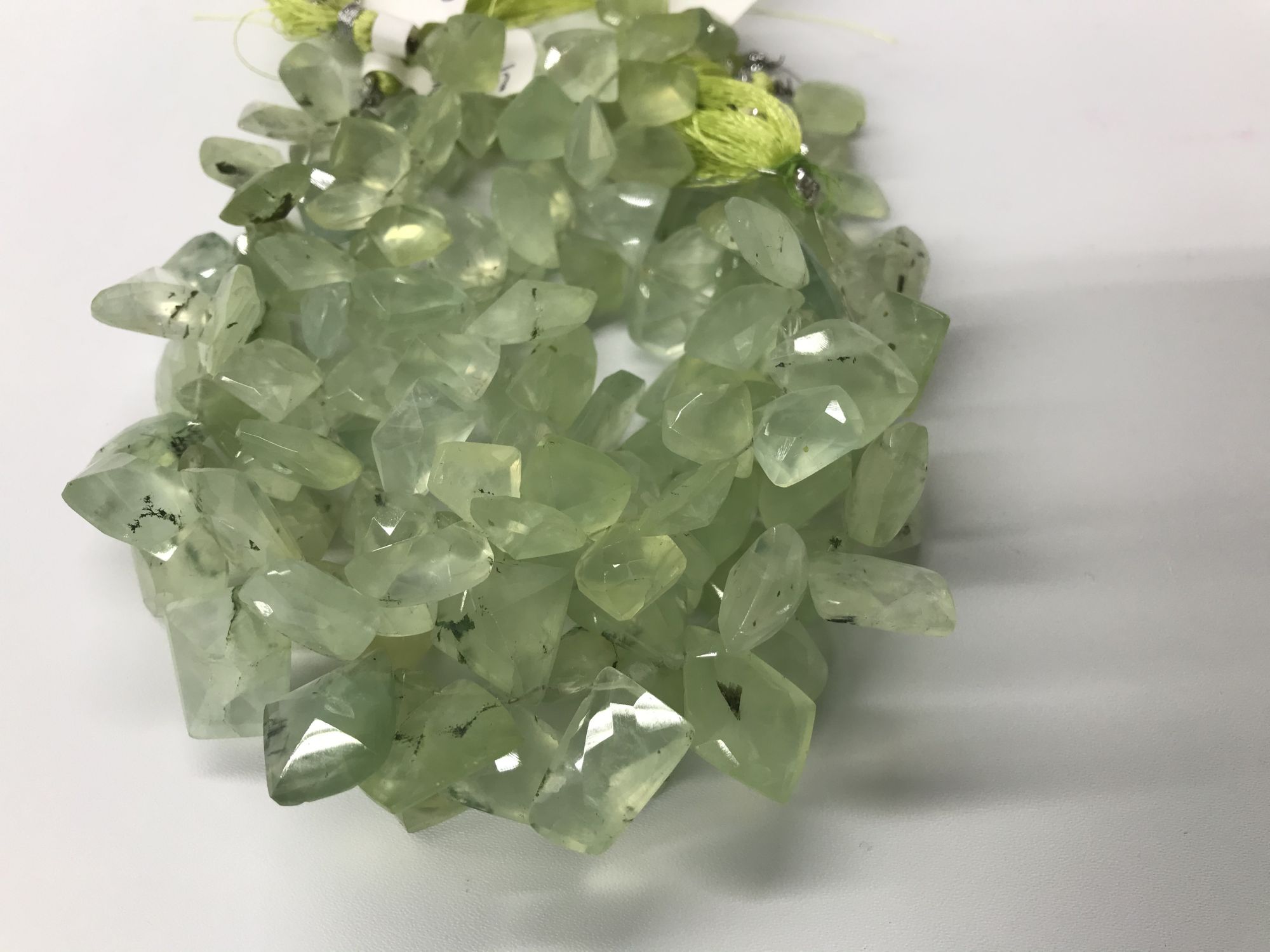 Natural Prehnite Funky Cut Faceted