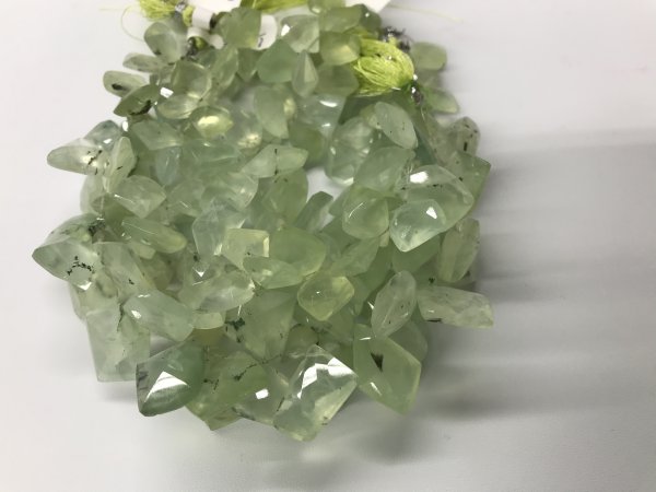 Natural Prehnite Funky Cut Faceted