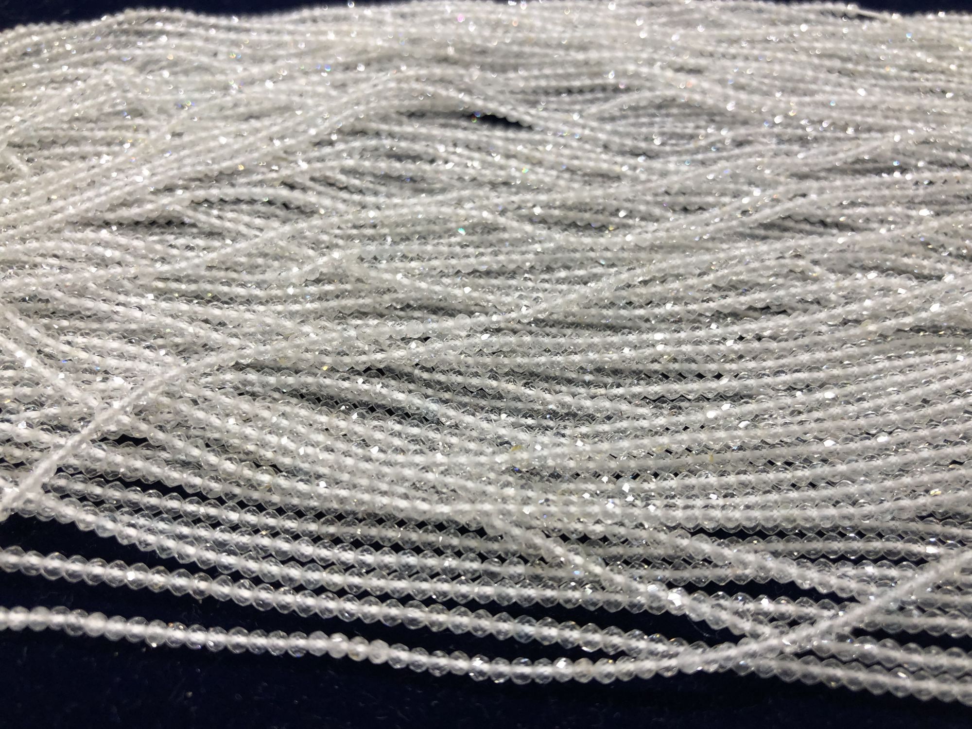 Natural White Topaz Rondelles Faceted