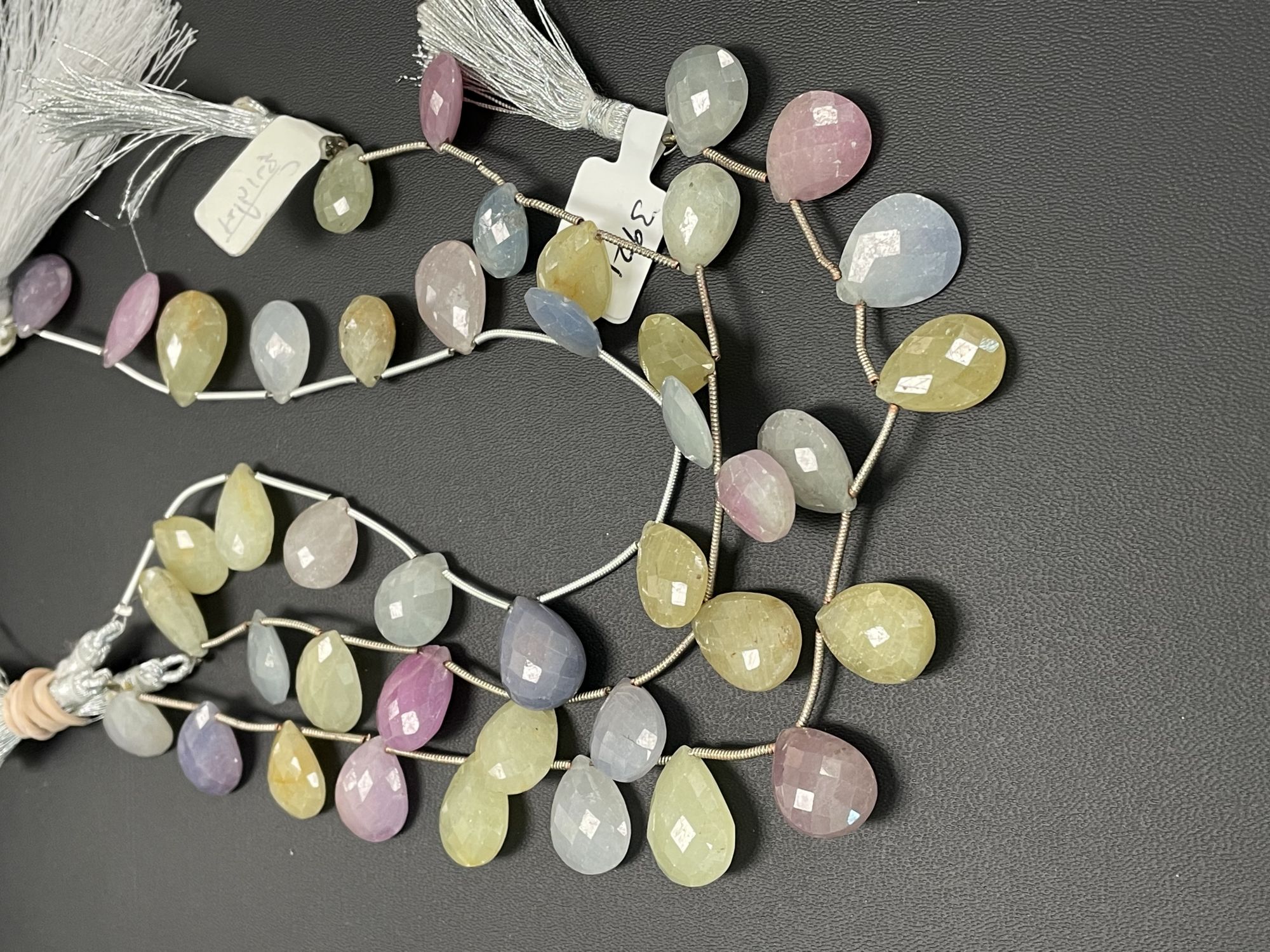 Multi Color Sapphire Pear Faceted