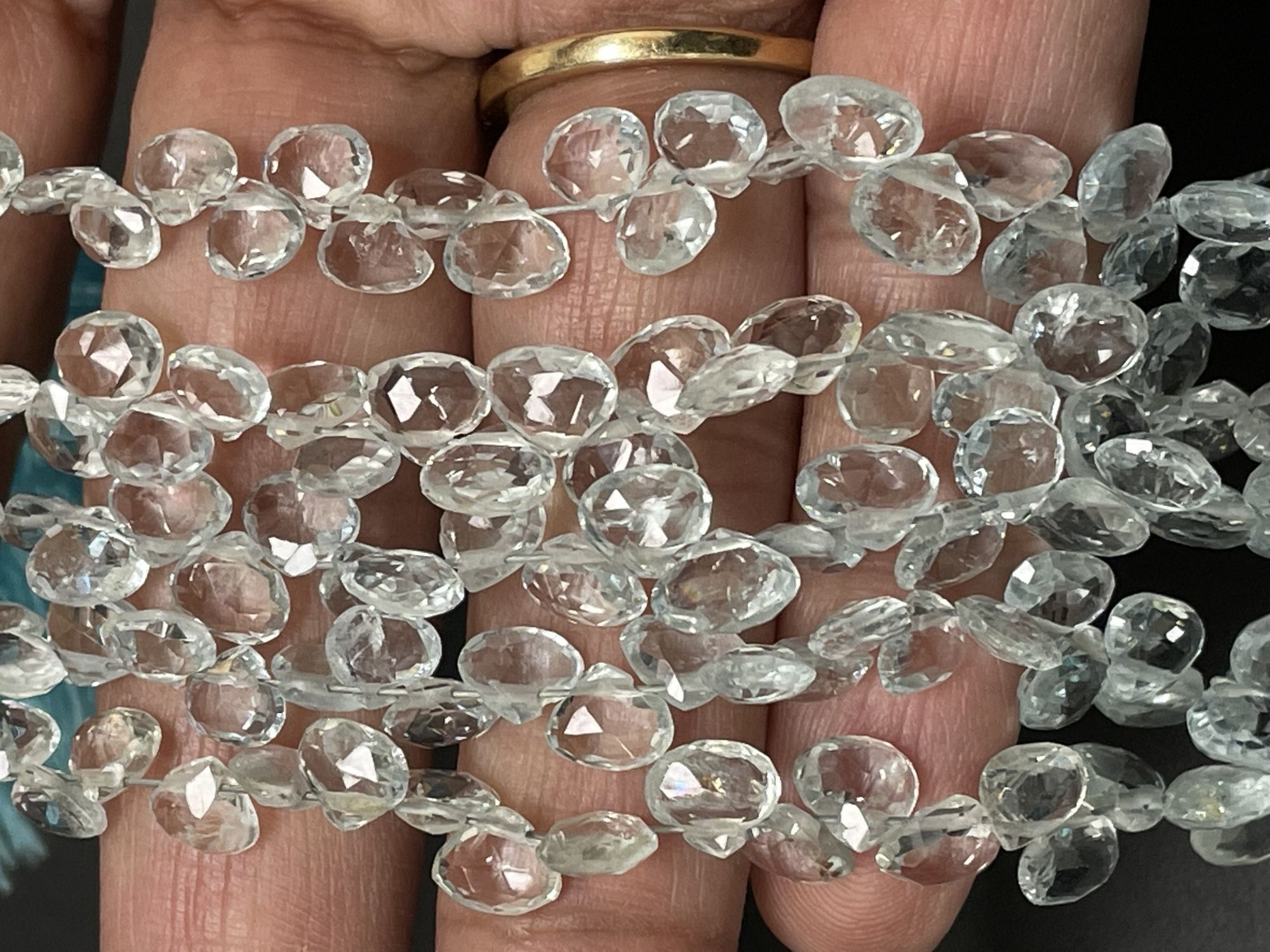 Aquamarine Heart Faceted