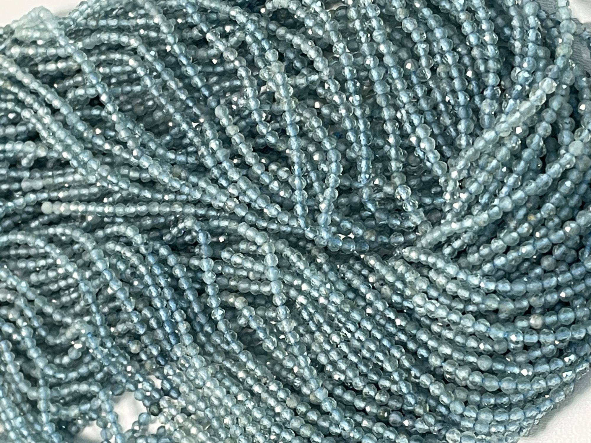 Shaded Light Blue Tourmaline Rondelle Faceted