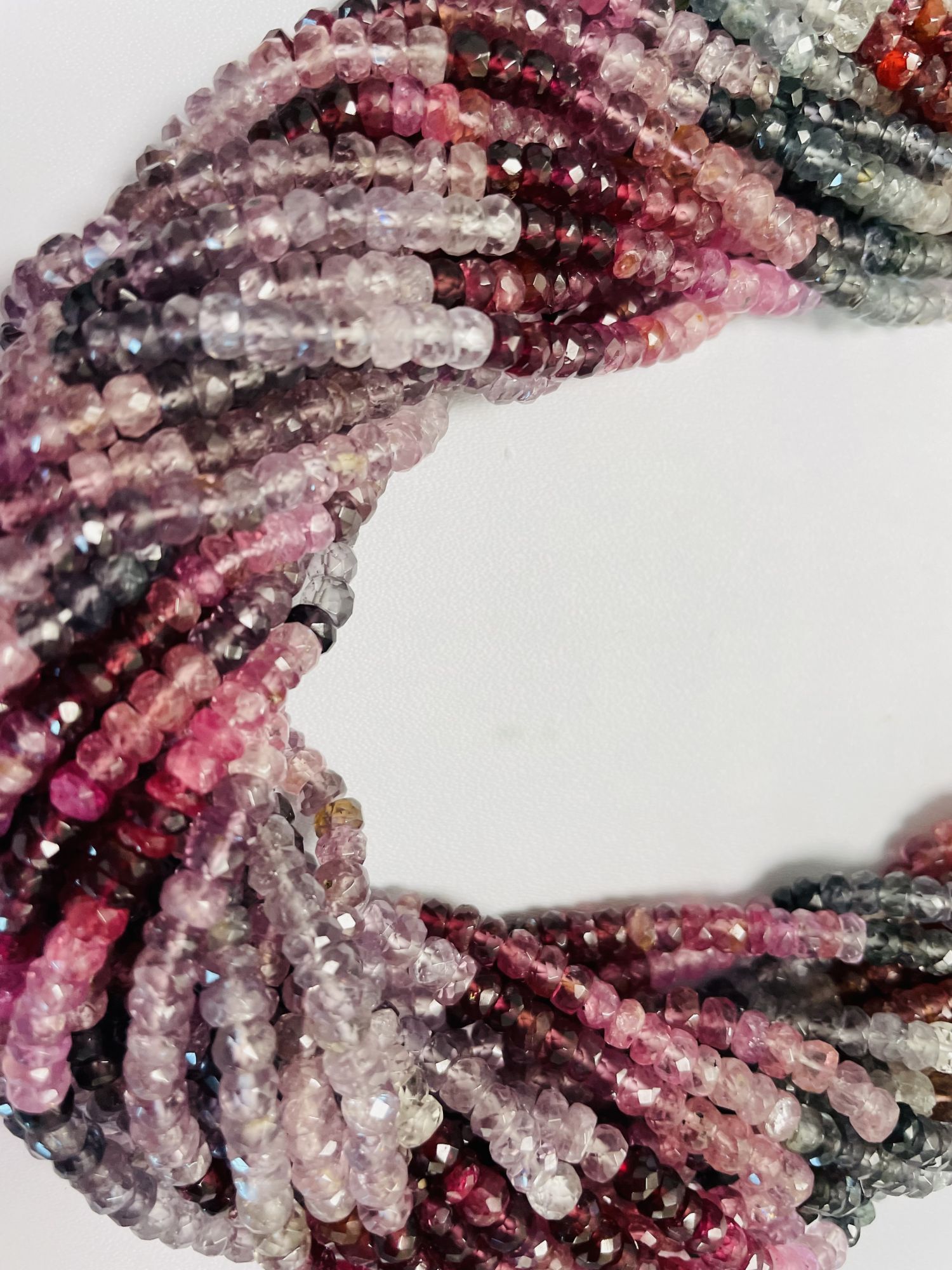 Multi Spinel Rondelle Faceted