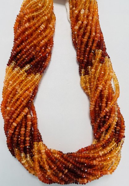 Fire Opal Rondelle Faceted