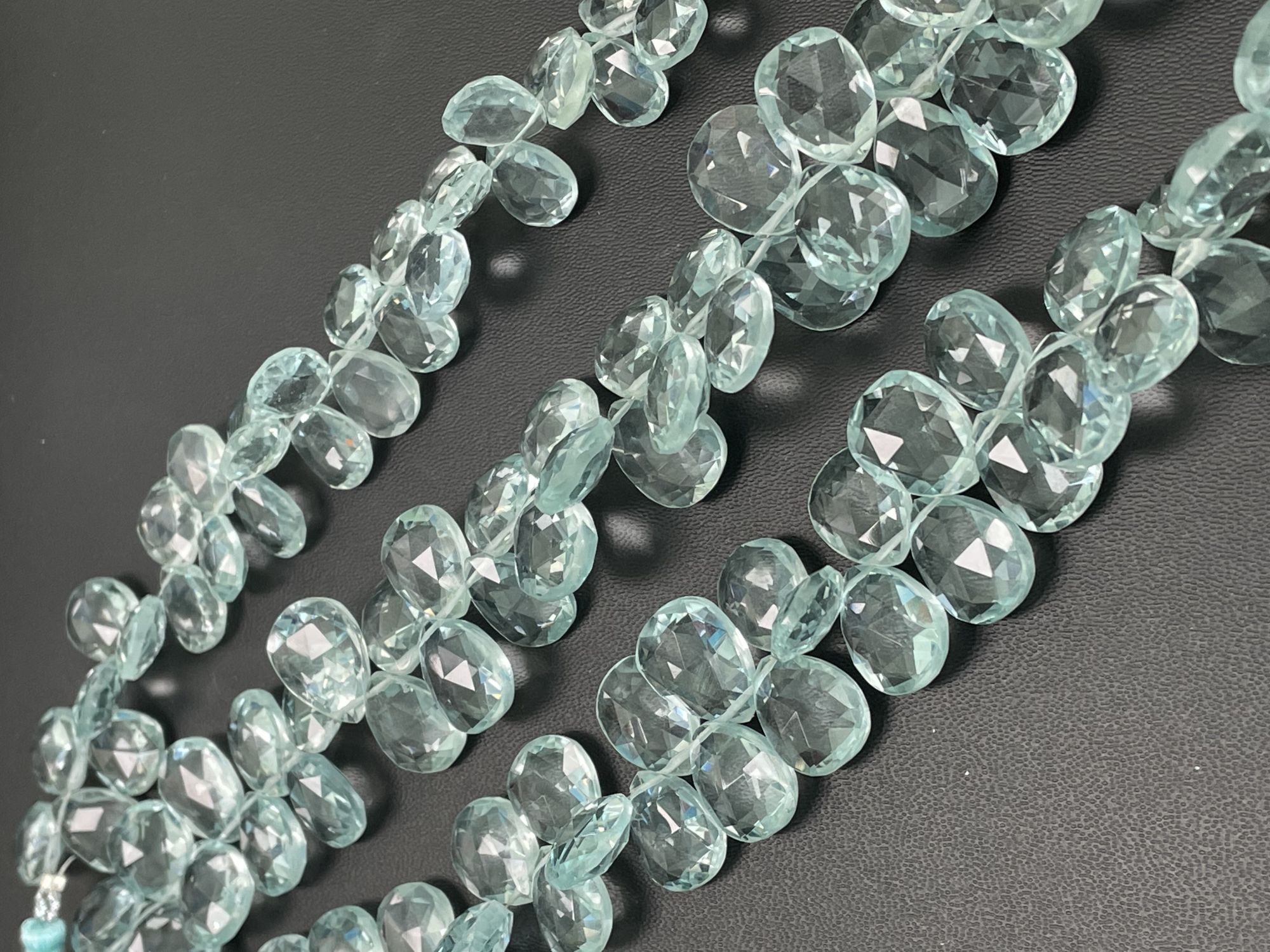 Aquamarine Hydro Quartz Pear Faceted
