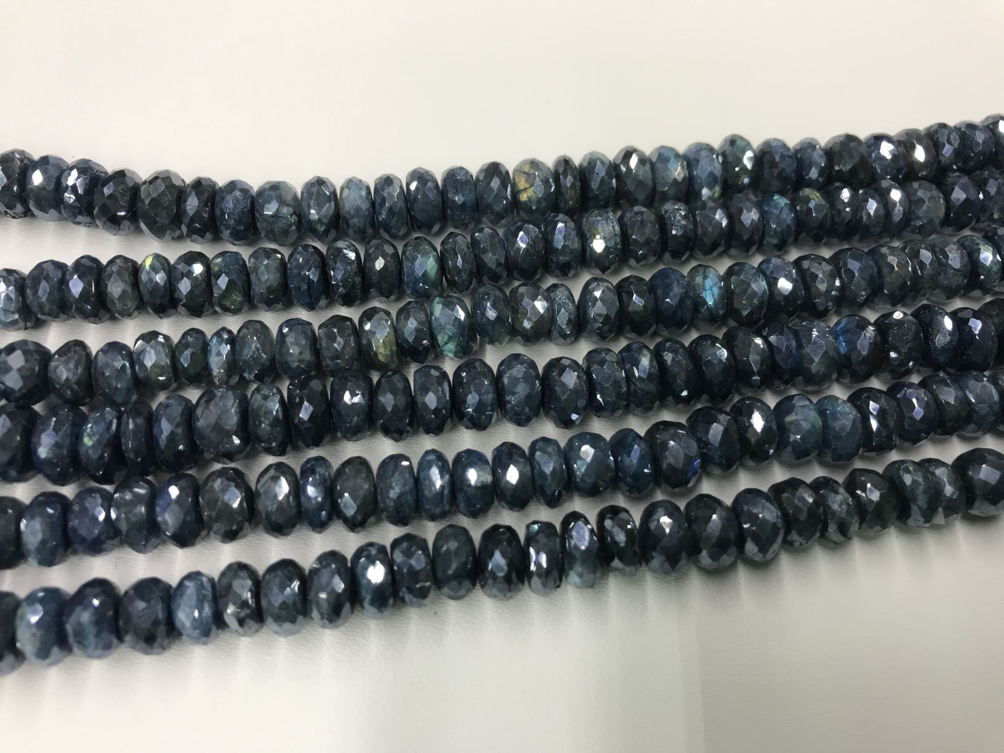 Labradorite Rondelles Faceted Coated