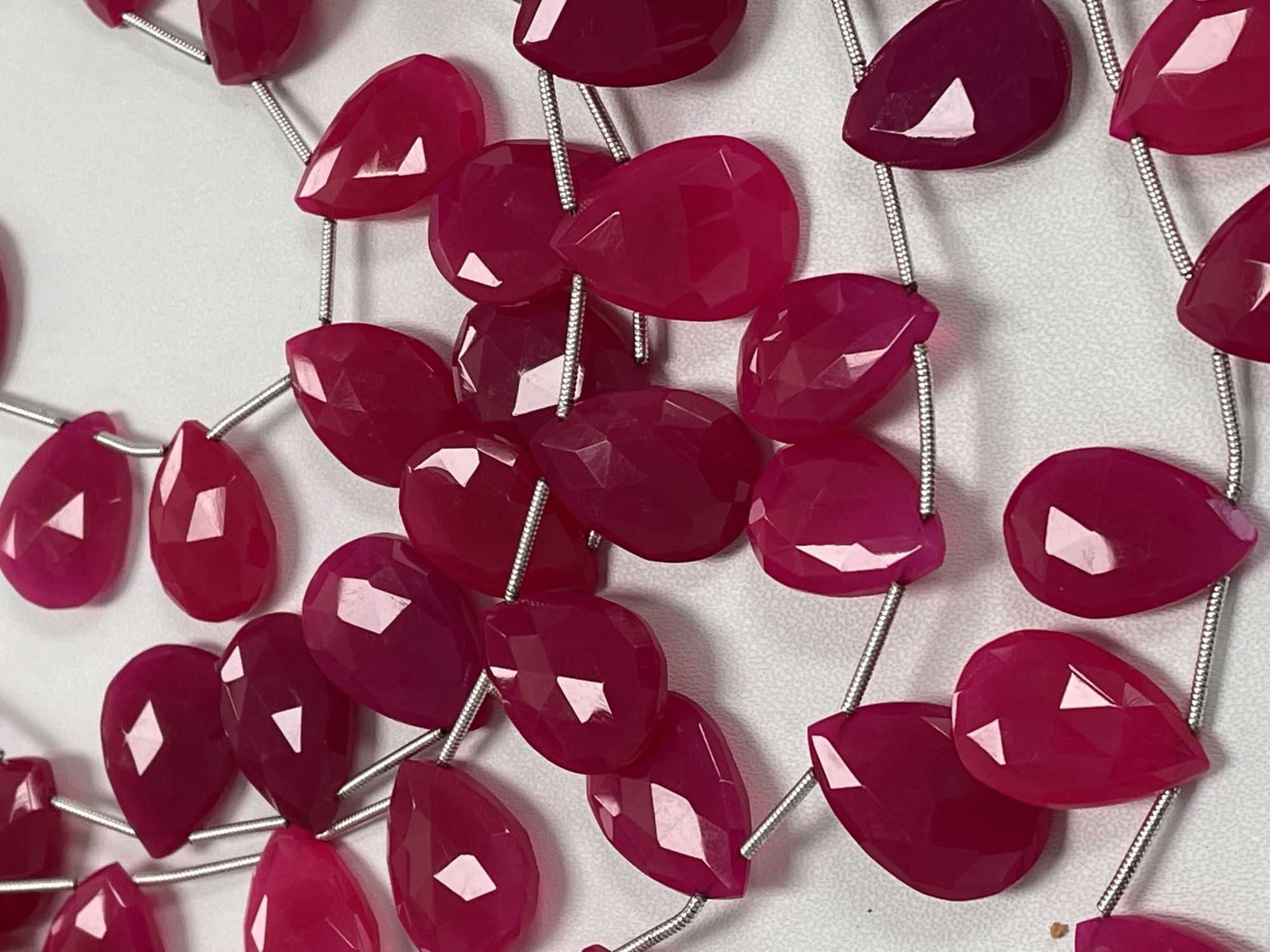 Pink Chalcedony Pear Faceted