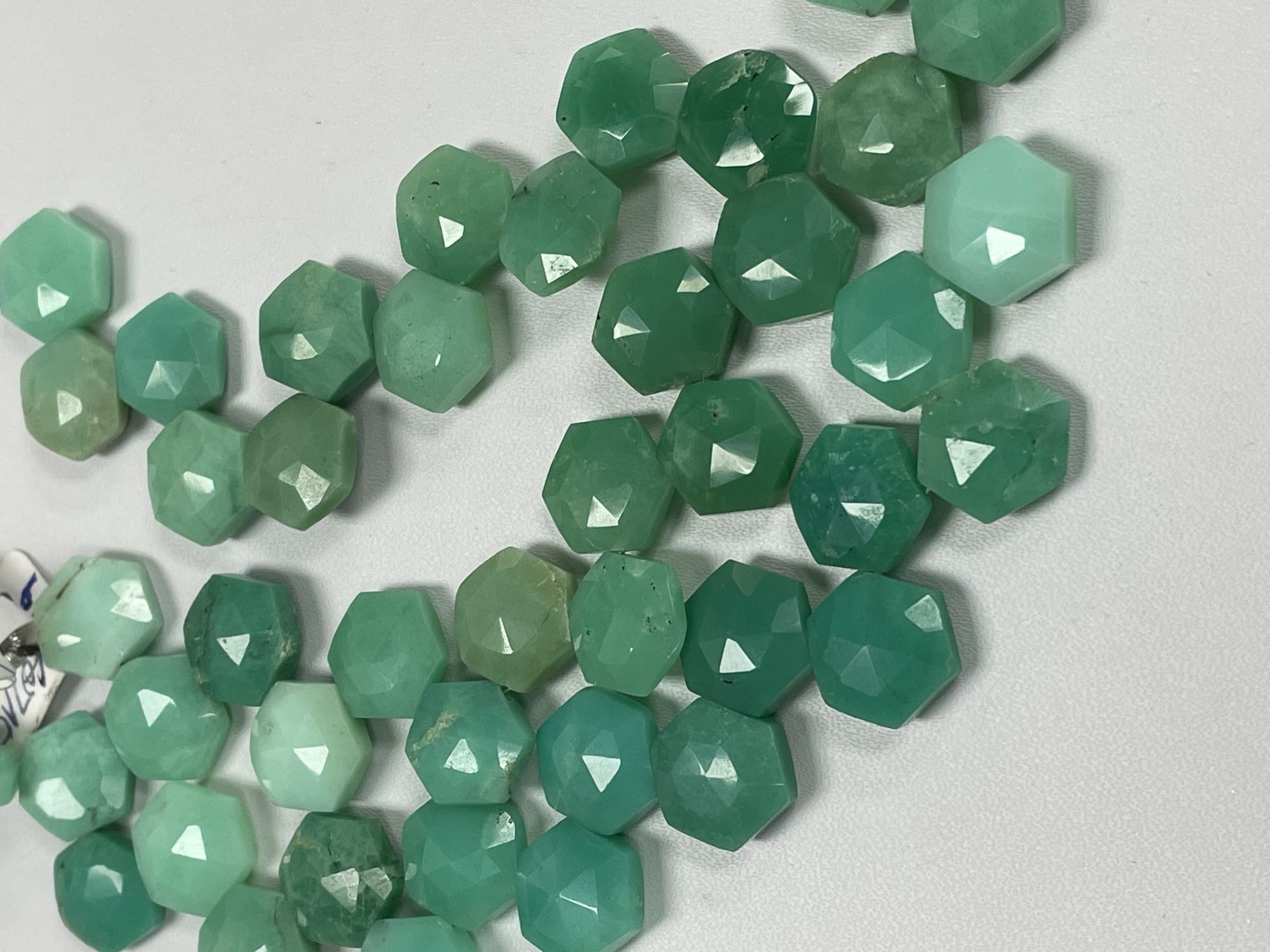 Chrysoprase Hexagon Faceted