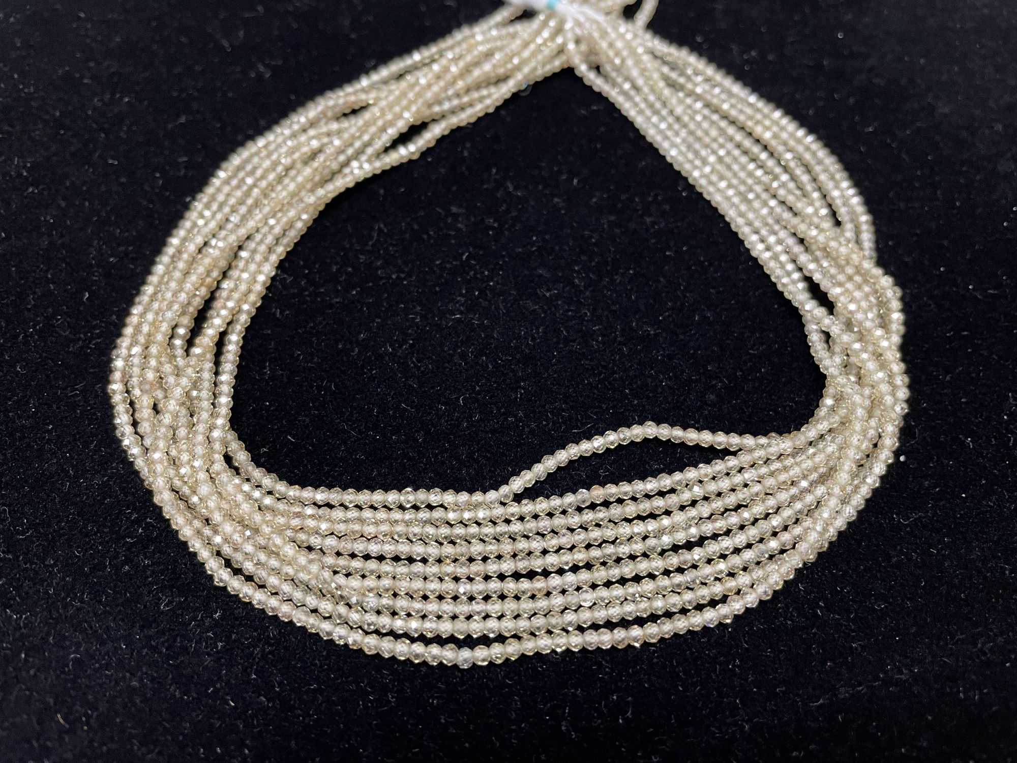 Champagne Zircon Rondelles Faceted