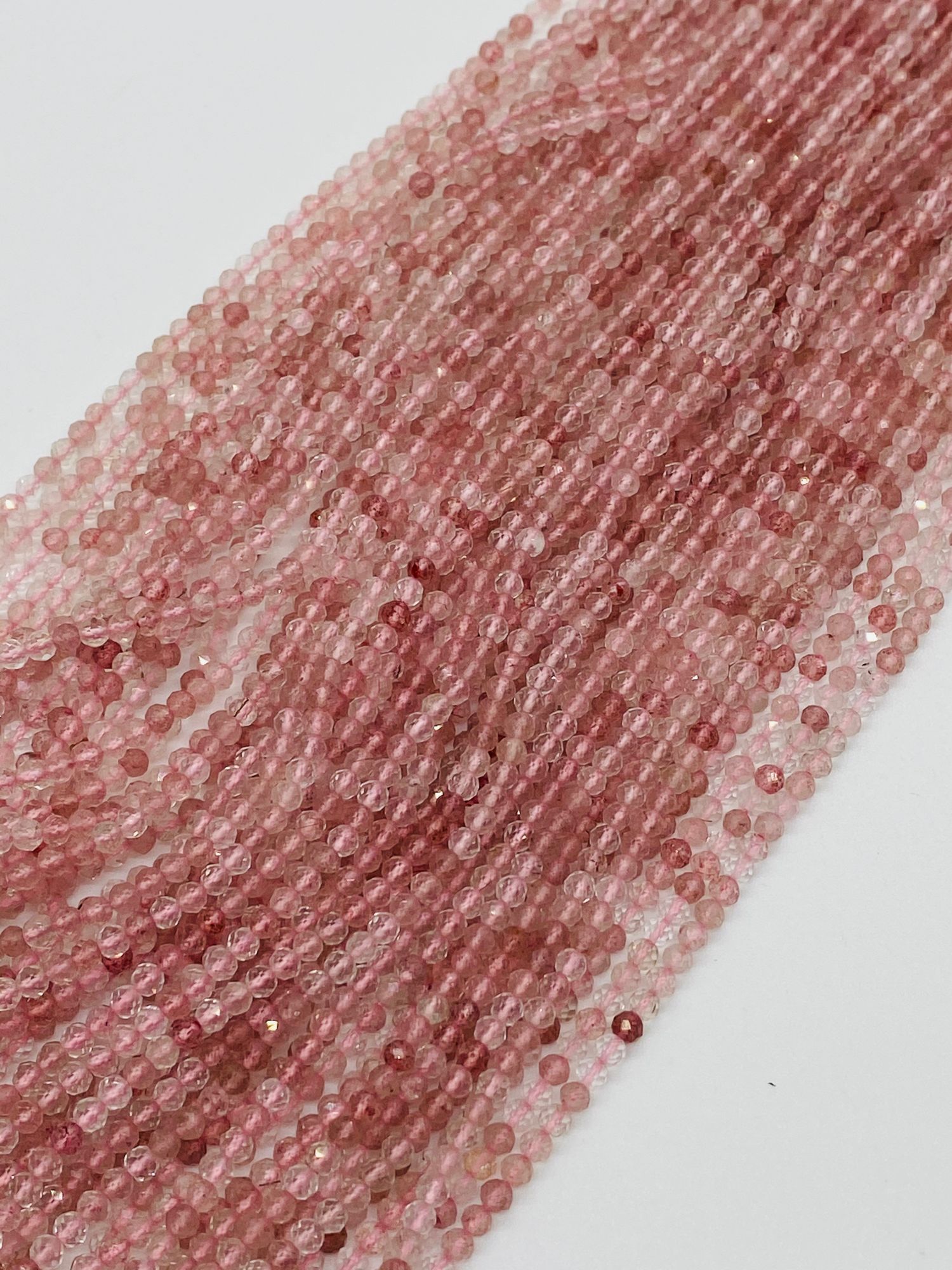 Strawberry Quartz Rondelles Faceted