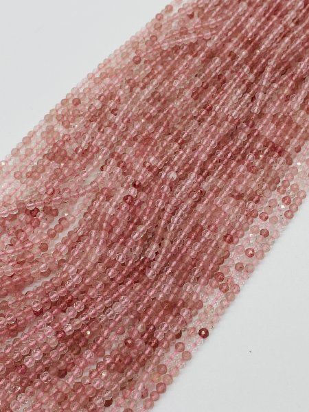 Strawberry Quartz Rondelles Faceted