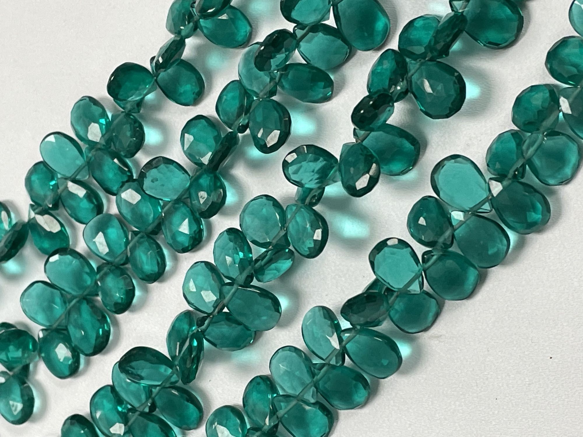 Teal Hydro Quartz Pear Faceted