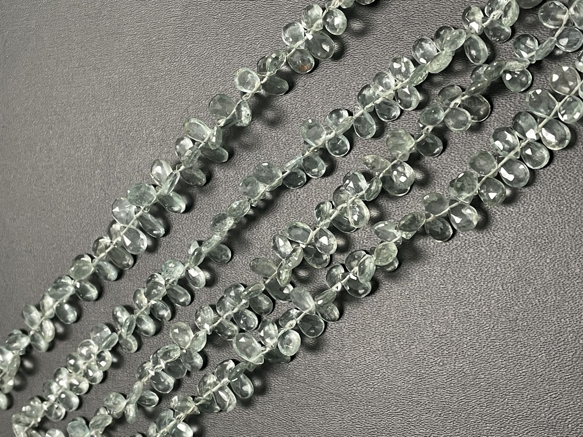 Moss Aquamarine Pear Faceted